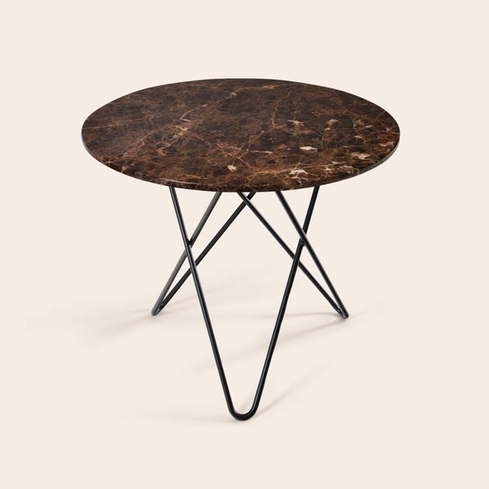 Brown Emperador Marble and Black Steel Dining O Table by OxDenmarq
Dimensions: D 80 x H 72 cm
Materials: Steel, Brown Emperador Marble
Also Available: Different marble and frame options available,

OX DENMARQ is a Danish design brand aspiring