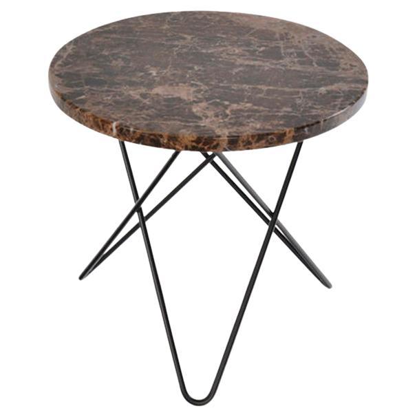 Brown Emperador Marble and Brass Tall Mini O Table by OxDenmarq For ...