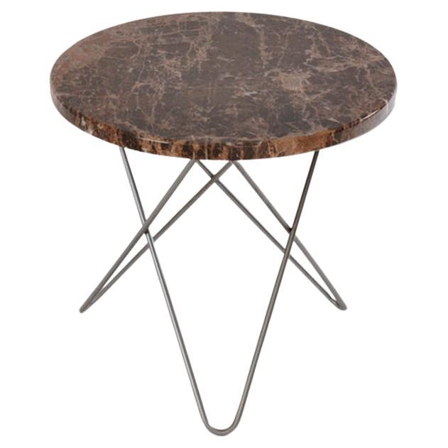 Emperador Side Table with brown marble For Sale at 1stDibs