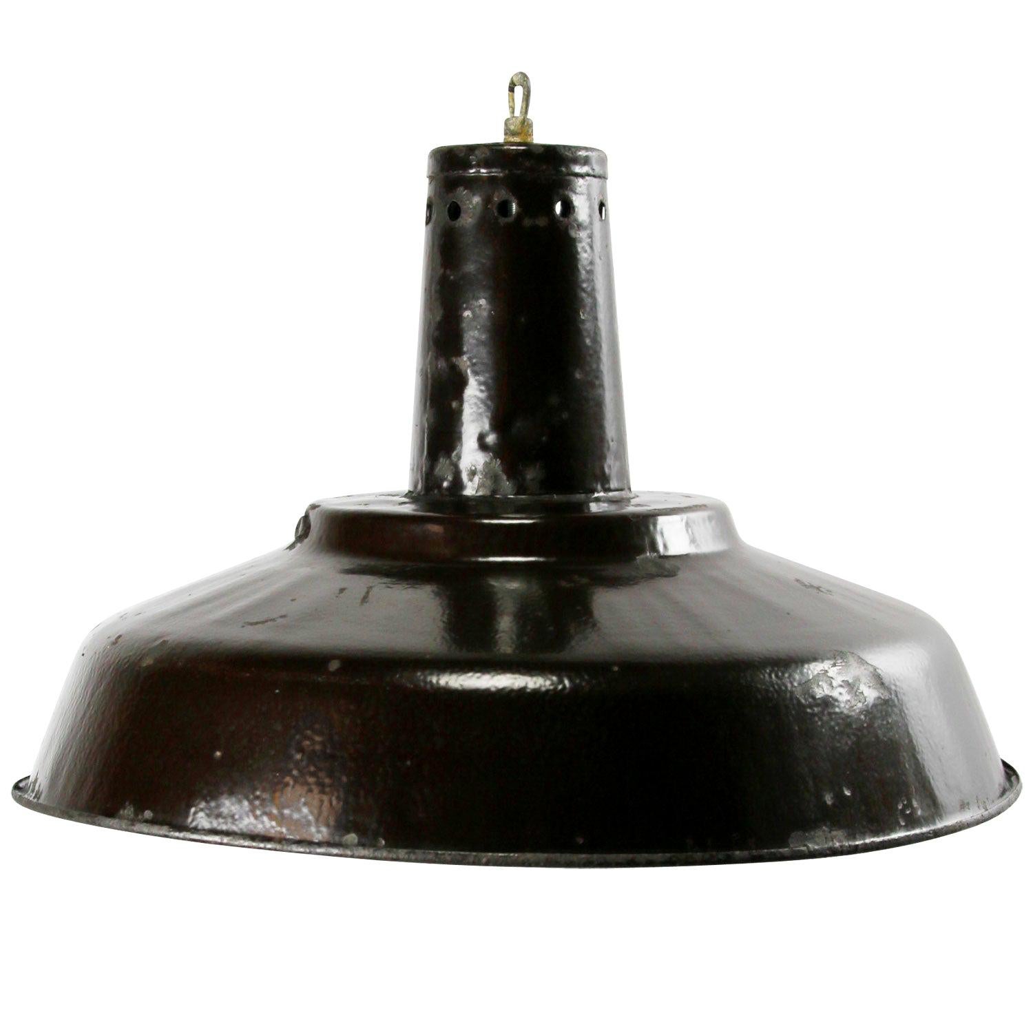 Brown Enamel Vintage Industrial Pendant Lights