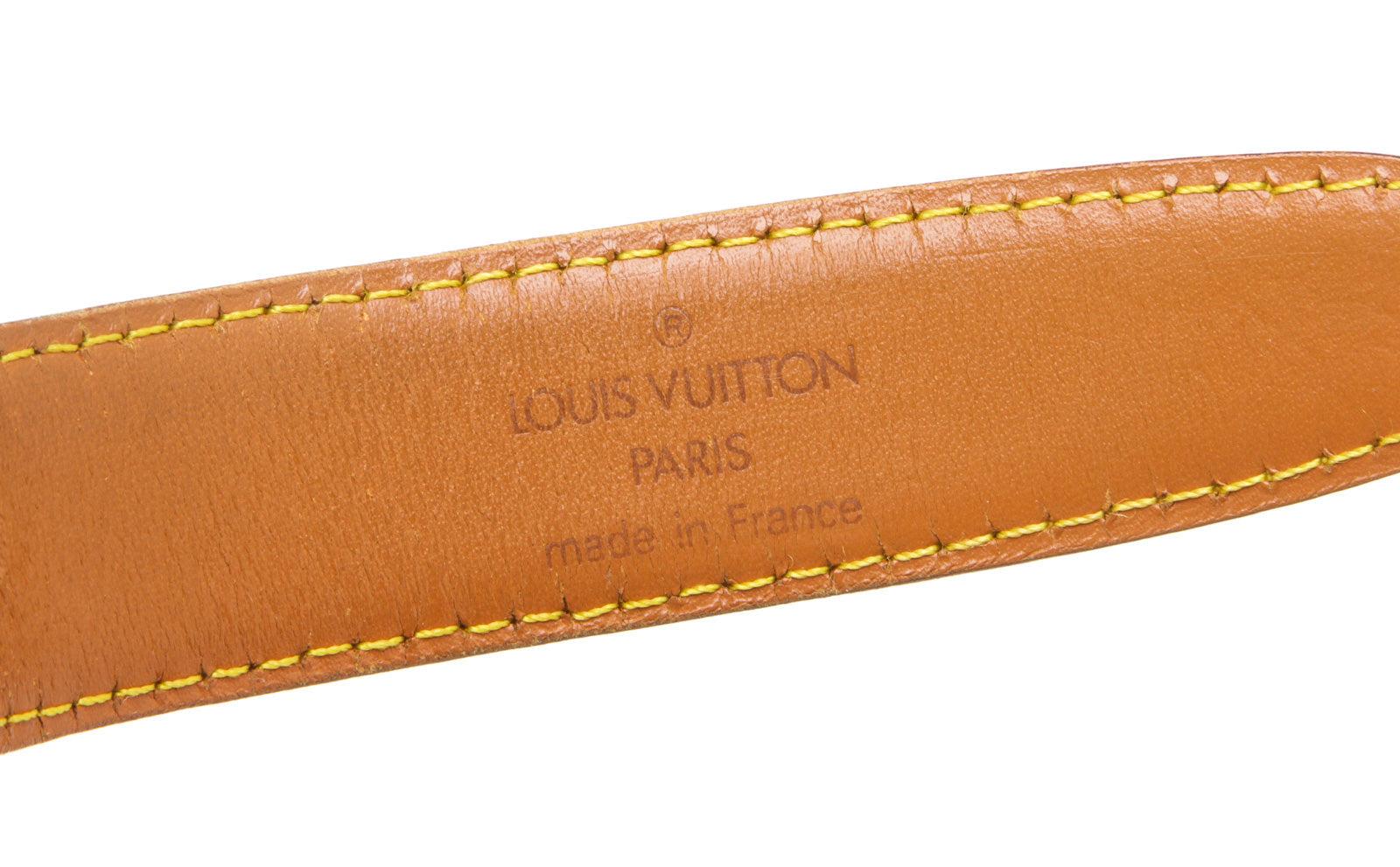 Brown Epi leather Louis Vuitton Epi Skinny Classique belt with gold-tone buckle  For Sale 4
