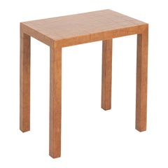 Brown Faux Leather Side Table