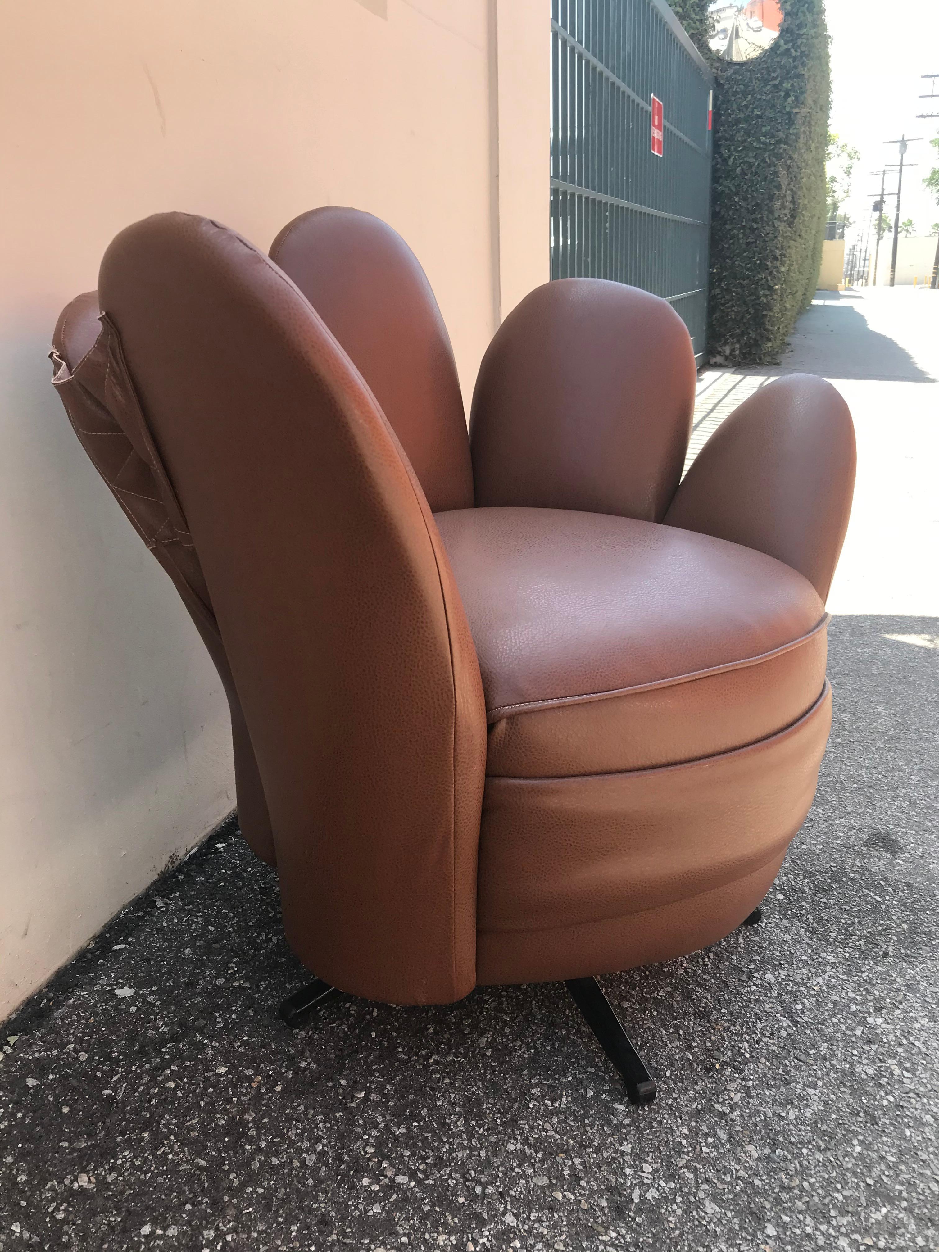 leather swivel hand chair