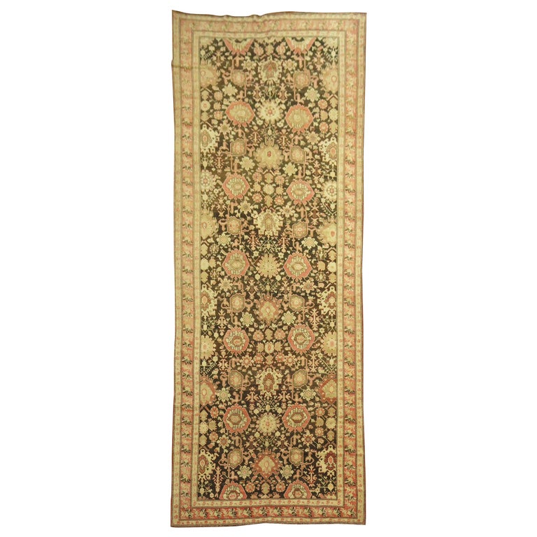 Brown Field Karabagh Corridor Gallery Size Rug For Sale at 1stDibs