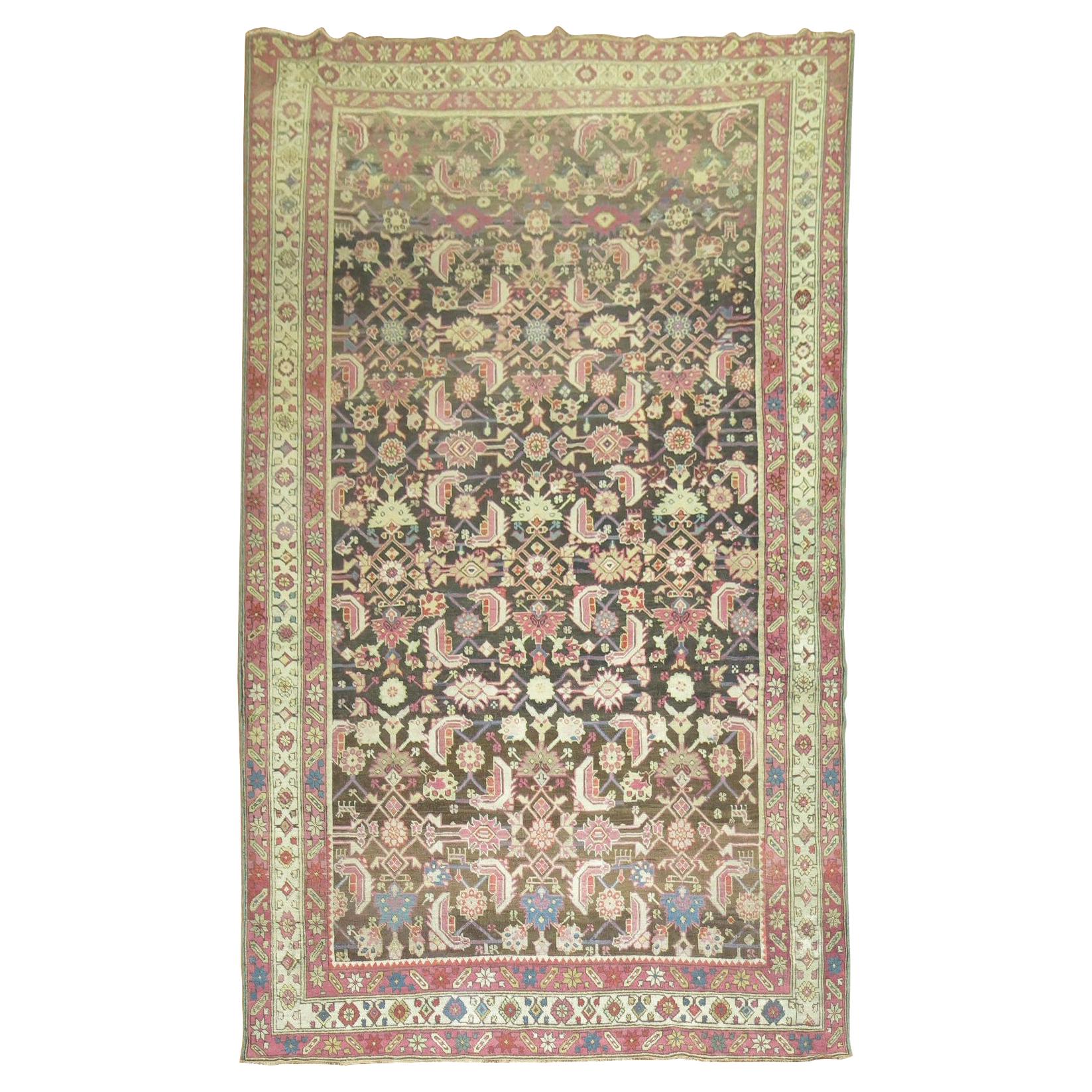 Brauner Feld-Lavendel-Akzent-Karabagh-Teppich aus dem 20. Jahrhundert