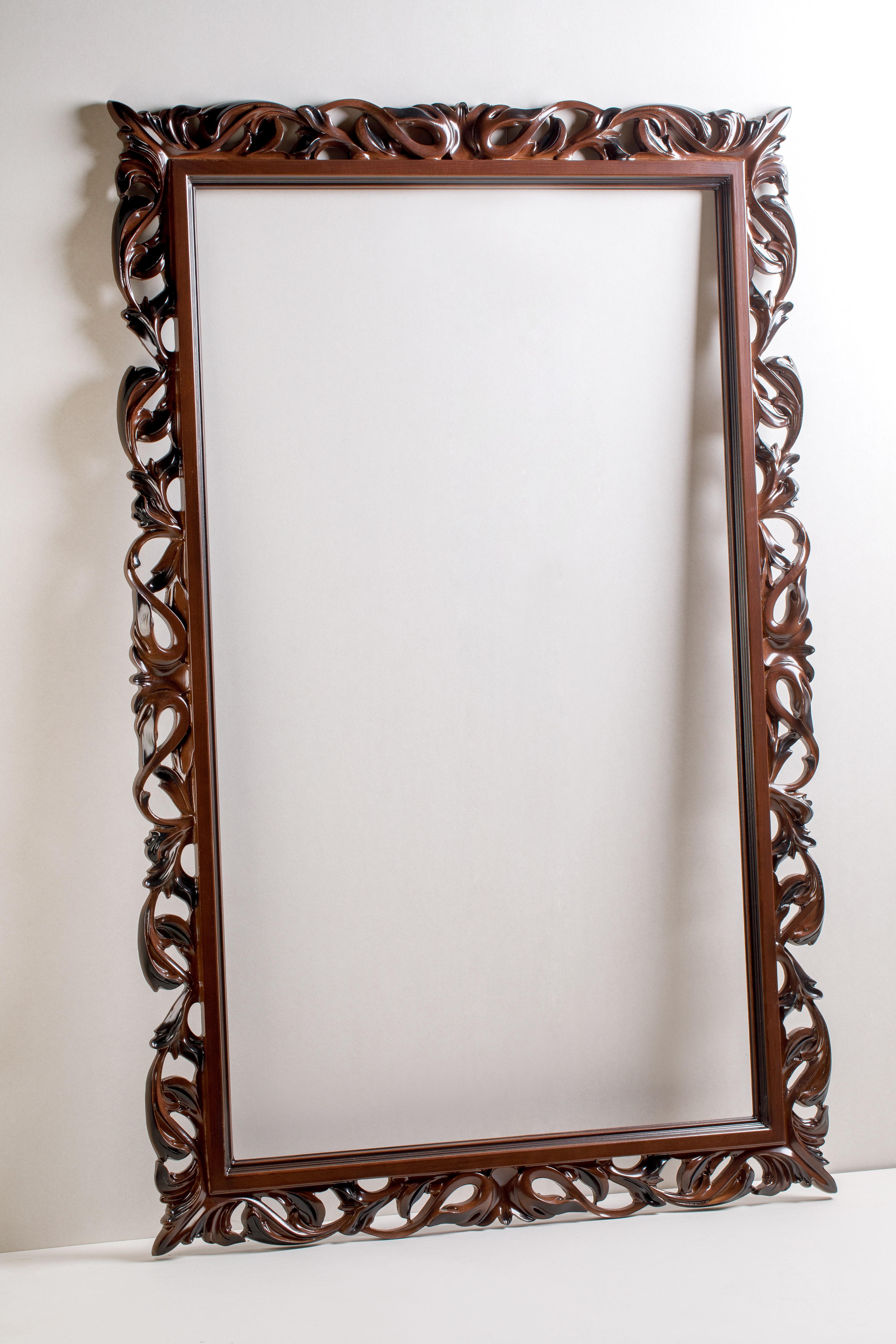American Classical Brown Finish Cherry Accent Mirror For Sale