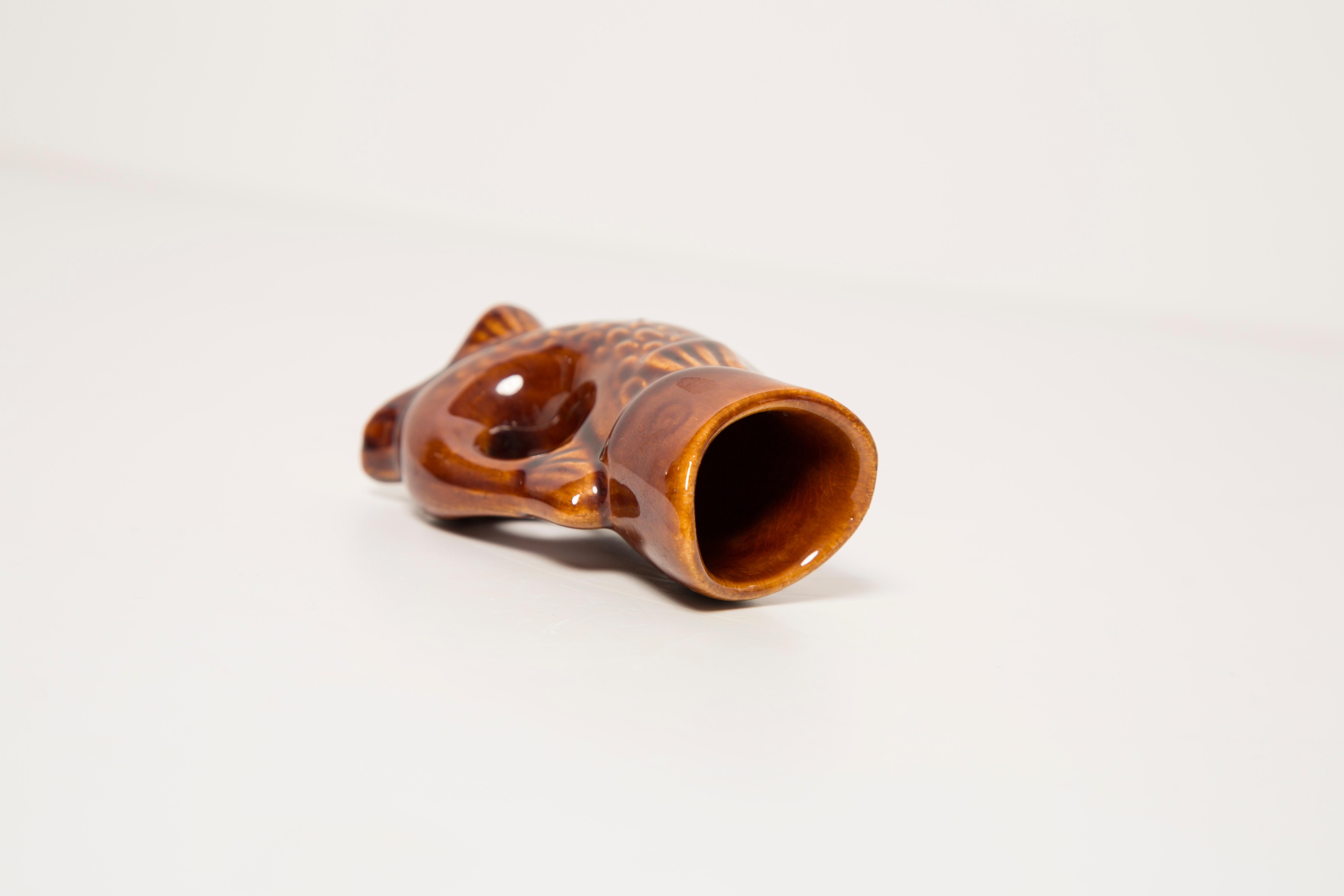 Brown Fish Glass Decanter and Glasses, 20th Century, Europe, 1960s For Sale 8