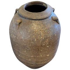 Vase à quatre poignées marron, Chine, XVe siècle