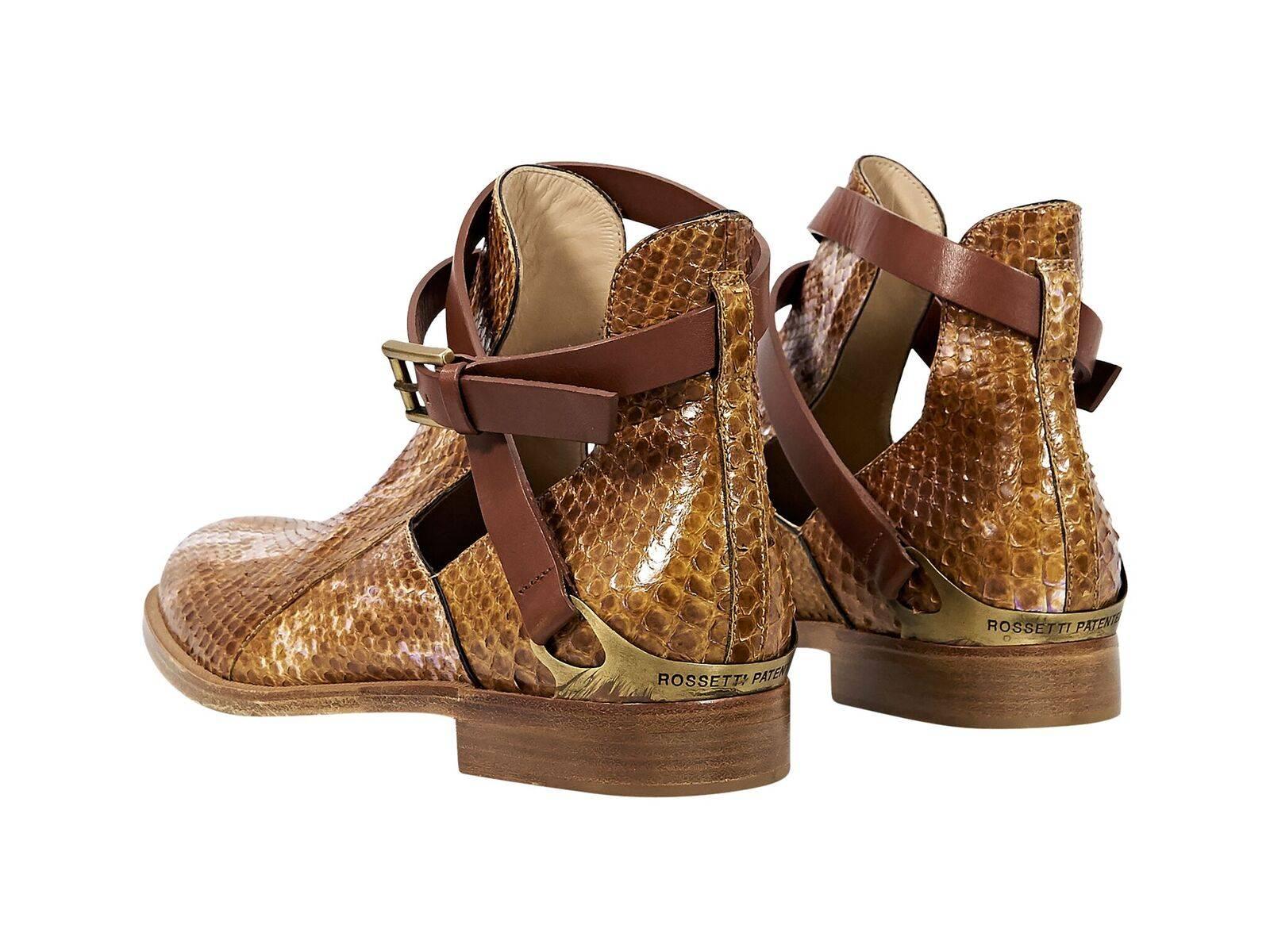 Brown Fratelli Rossetti Python Ankle Boots In Good Condition In New York, NY