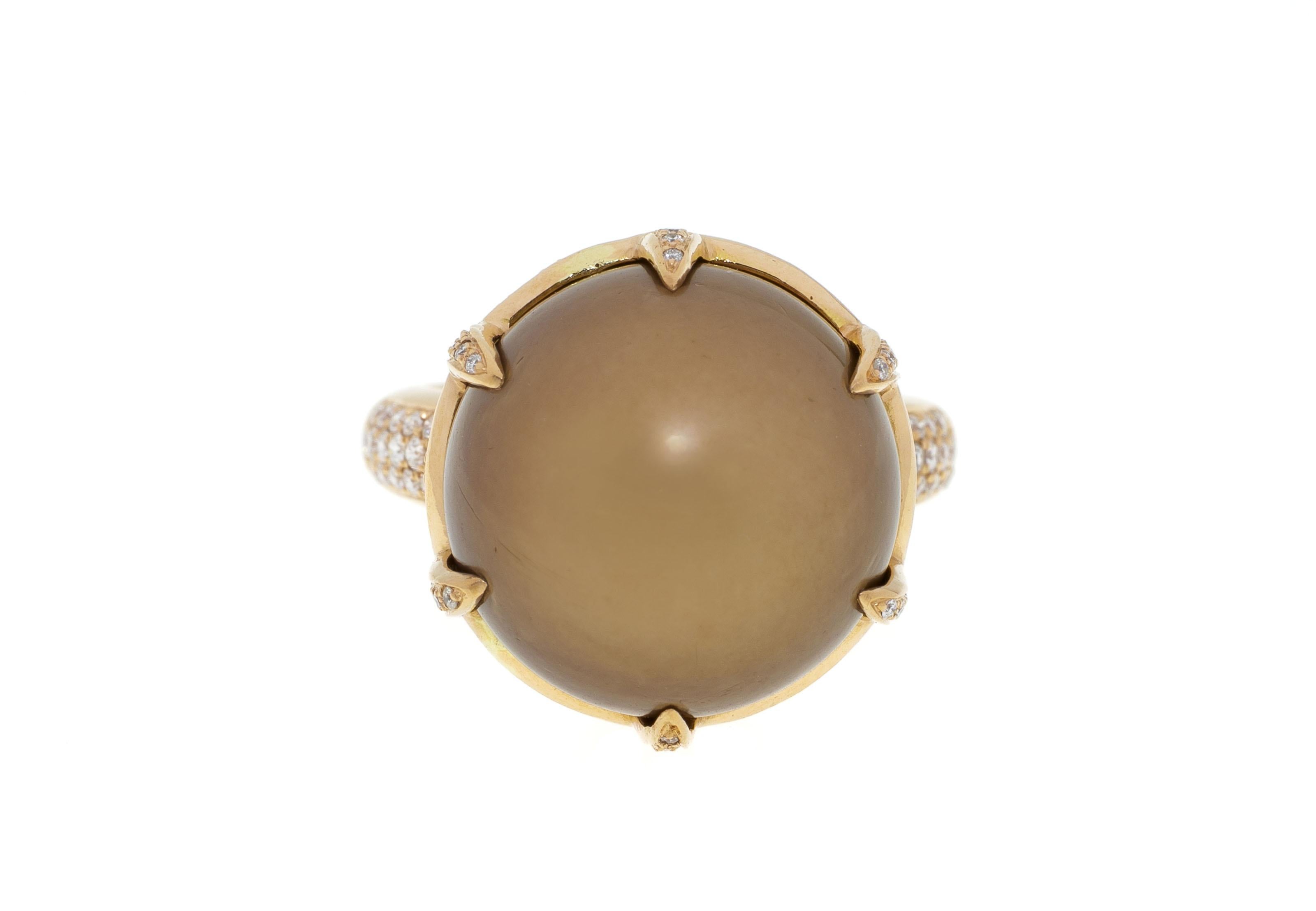 Brown Pearl Diamond Cocktail Ring In New Condition For Sale In Montreux, VD