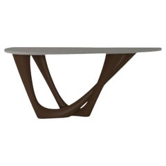 Brown G-Console Duo Concrete Top and Stainless Base by Zieta