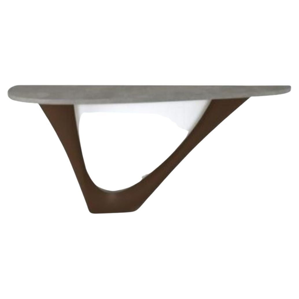 Brown G-Console Mono Steel Base with Concrete Top by Zieta