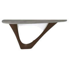 Brown G-Console Mono Steel Base with Concrete Top by Zieta