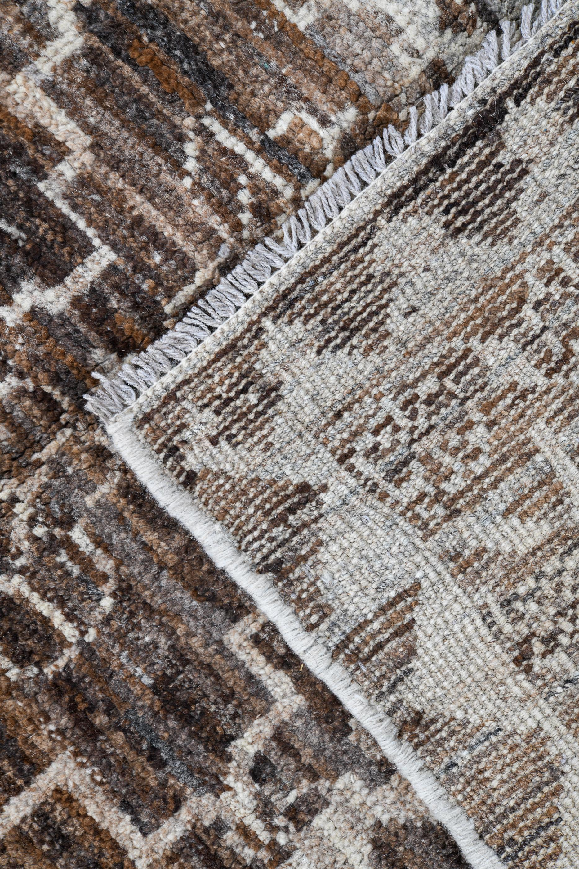 XXIe siècle et contemporain Tulu à motif géométrique Brown en vente