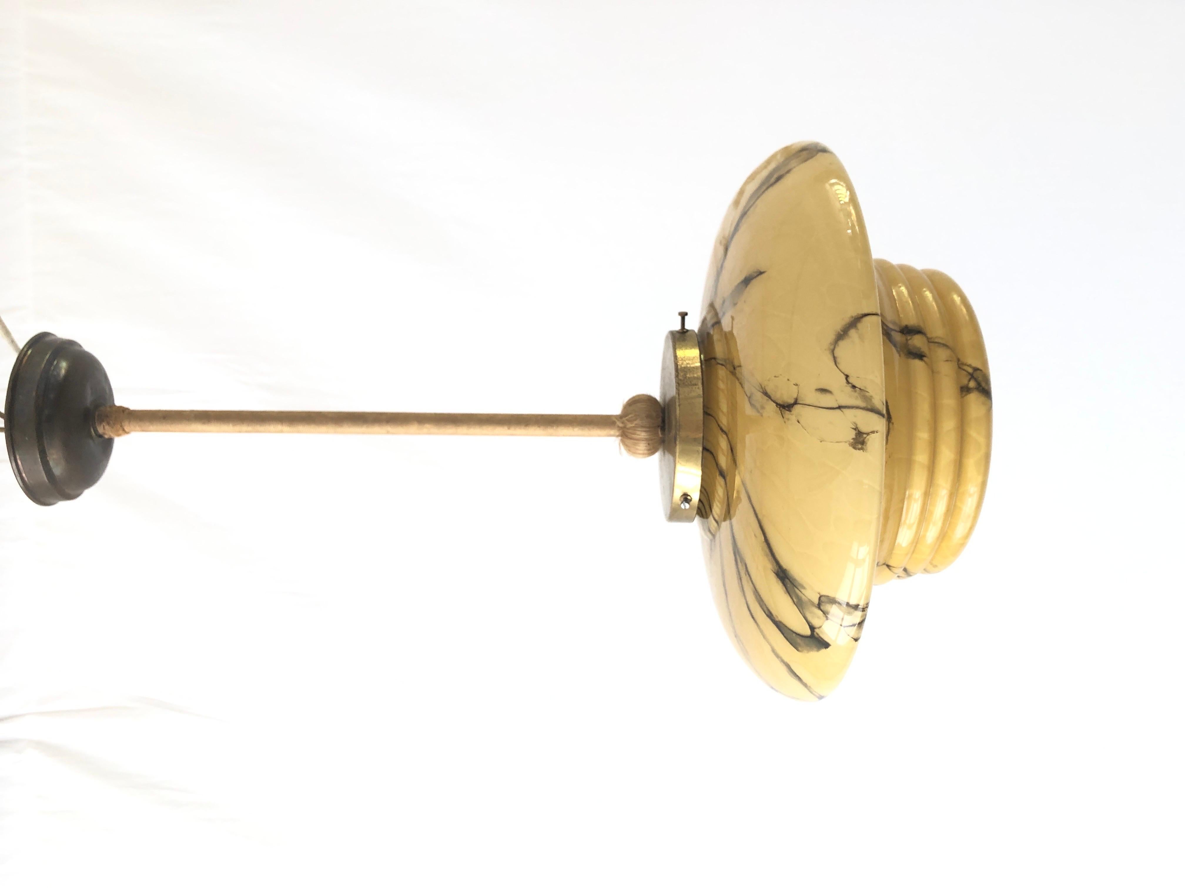 Brown Glass Art Deco Style Ceiling Lamp, 1950s, Germany For Sale 2