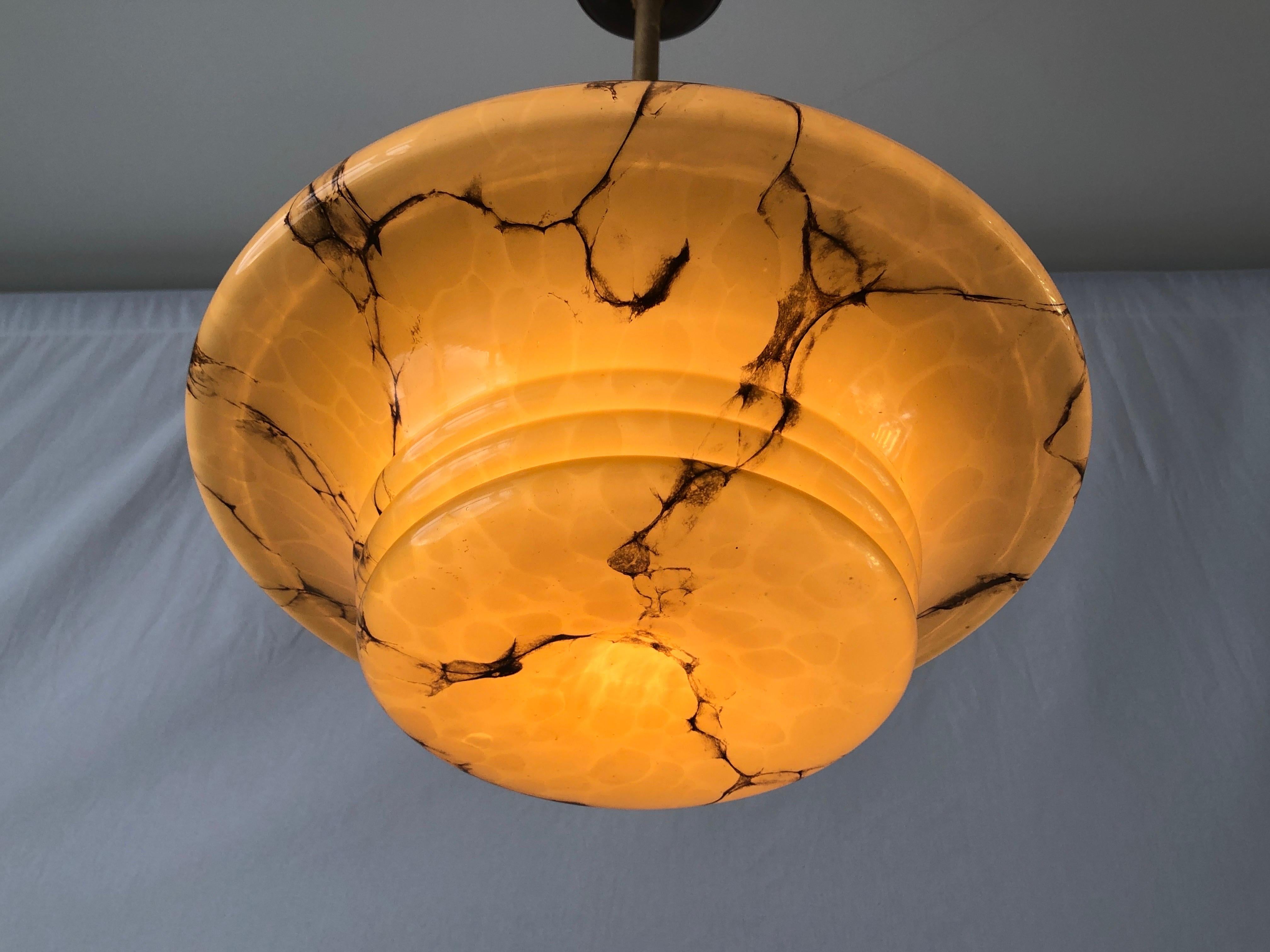 Brown Glass Art Deco Style Ceiling Lamp, 1950s, Germany For Sale 5