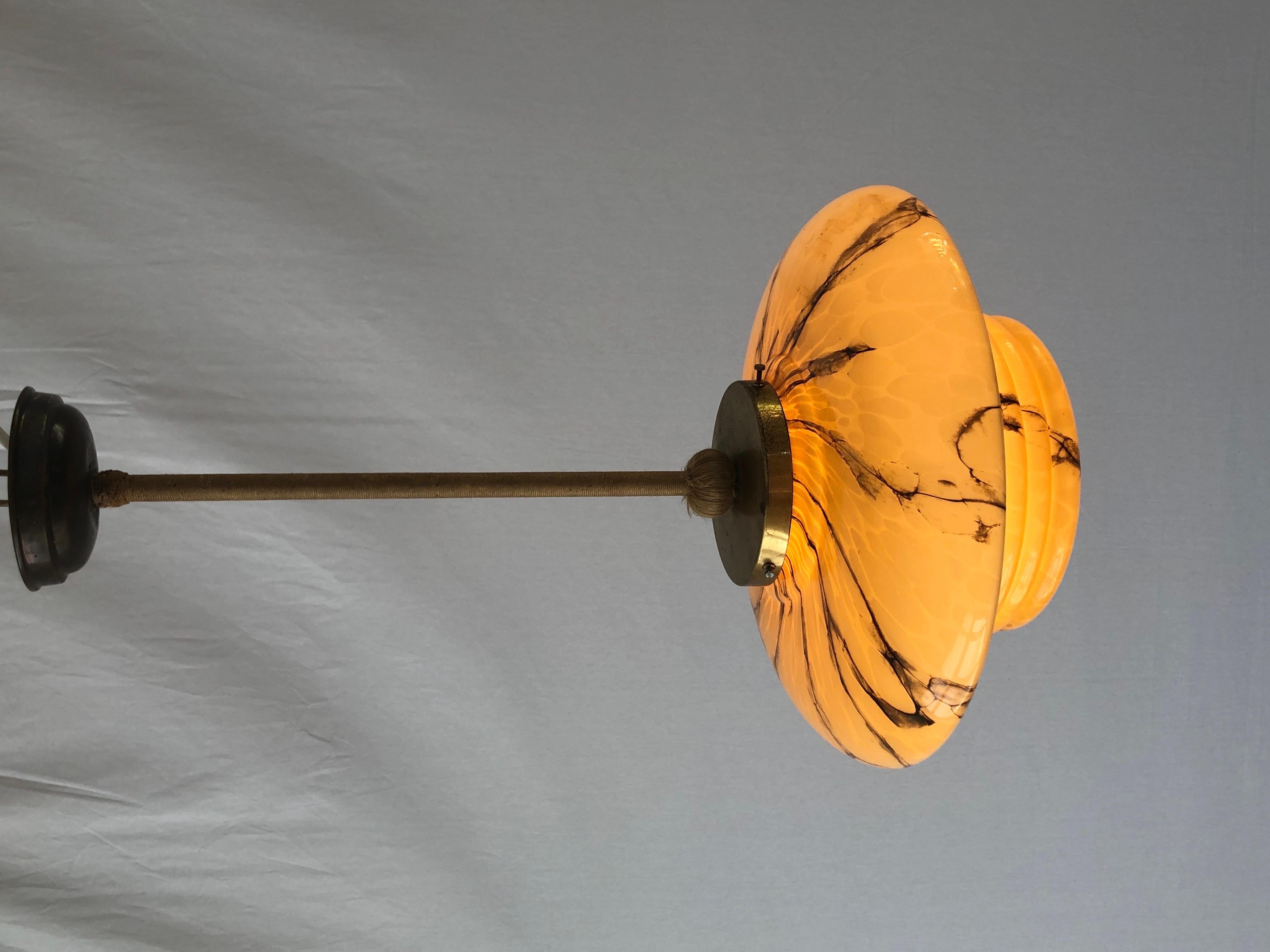 Brown Glass Art Deco Style Ceiling Lamp, 1950s, Germany For Sale 6