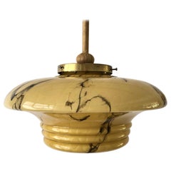 Lampada da soffitto in vetro marrone in stile Art Déco, anni '50, Germania