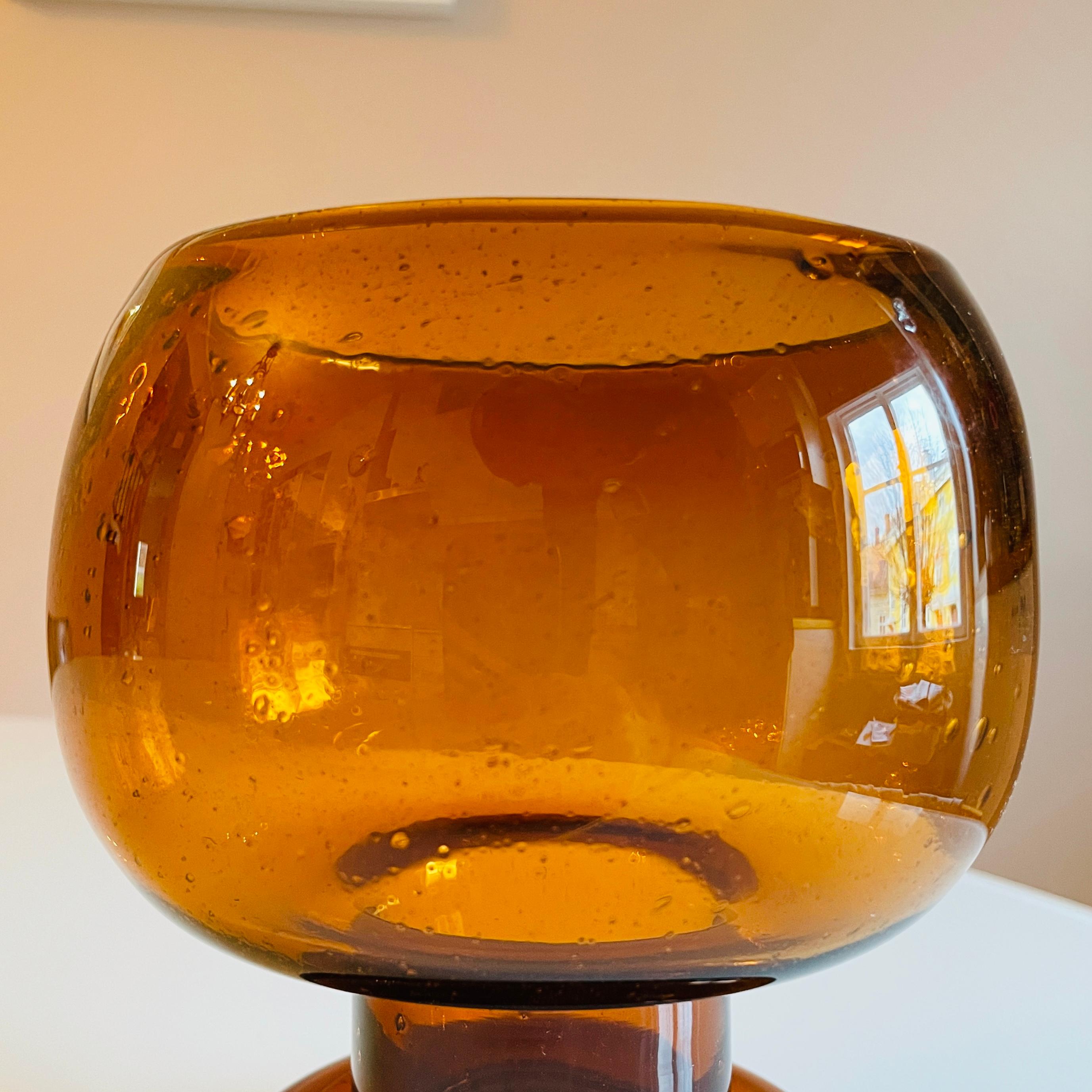 Scandinavian Modern Brown Glass Bowl 