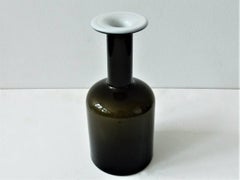 Gulvase' de vidrio marrón de Otto Brauer para Holmegaard, Dinamarca, Años 60
