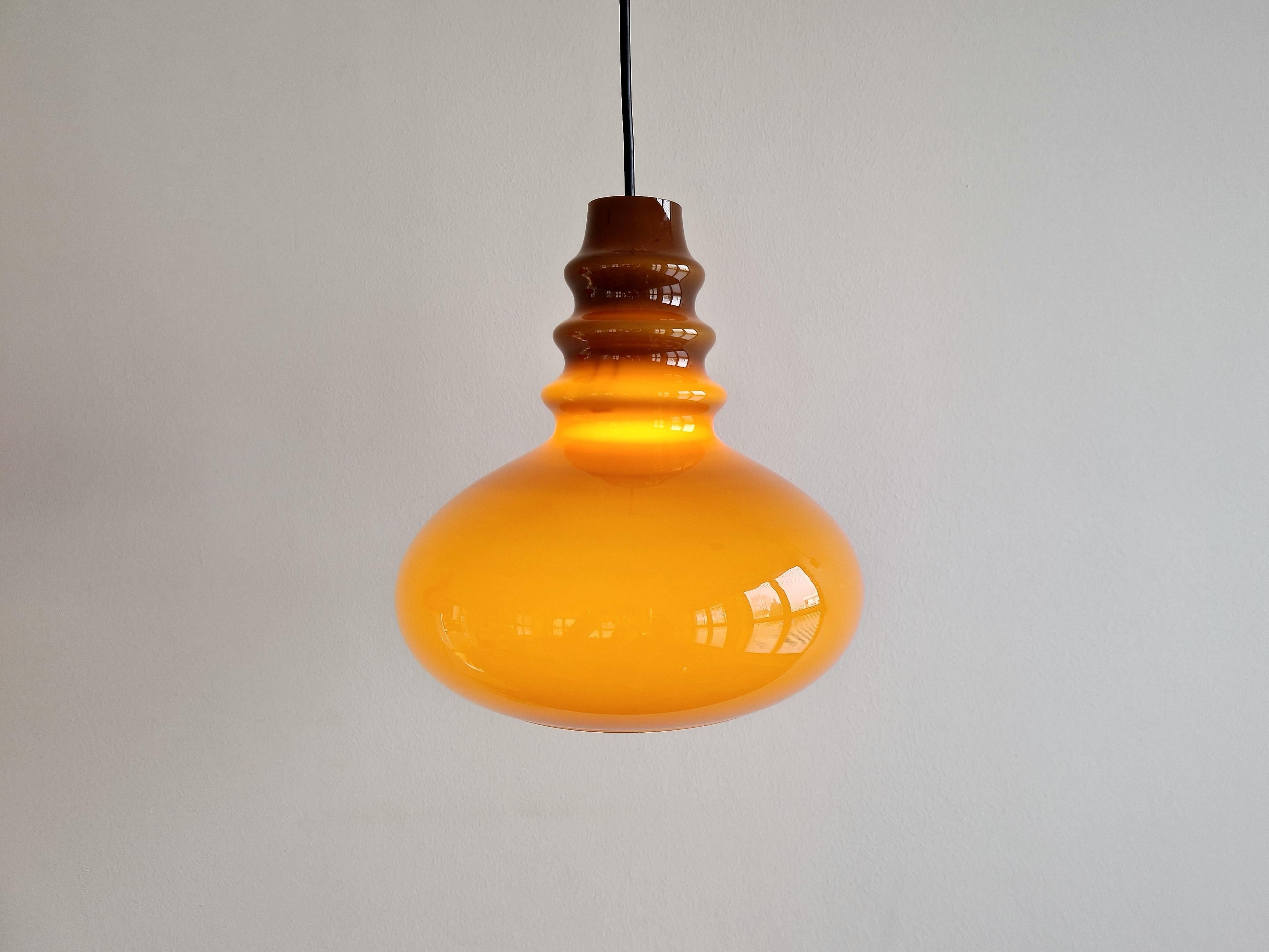 Brown Glass Pendant Lamp by Peill & Putzler, Germany, 1960s-1970s 1