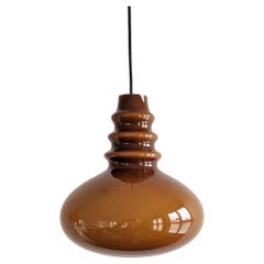 Brown Glass Pendant Lamp by Peill & Putzler, Germany, 1960s-1970s