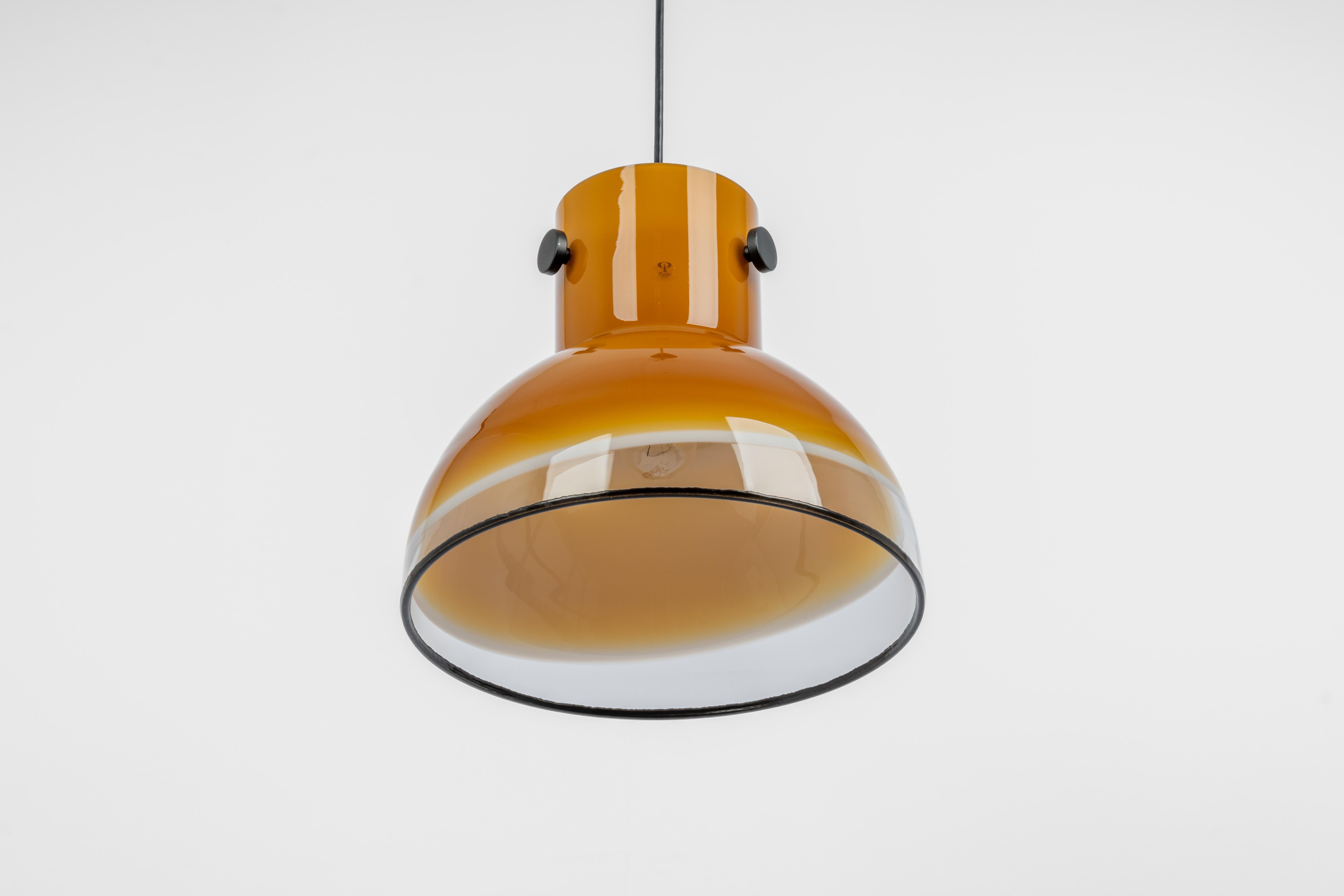 Brown Glass Pendant Light by Peill Putzler, Germany, 1970 In Good Condition For Sale In Aachen, NRW