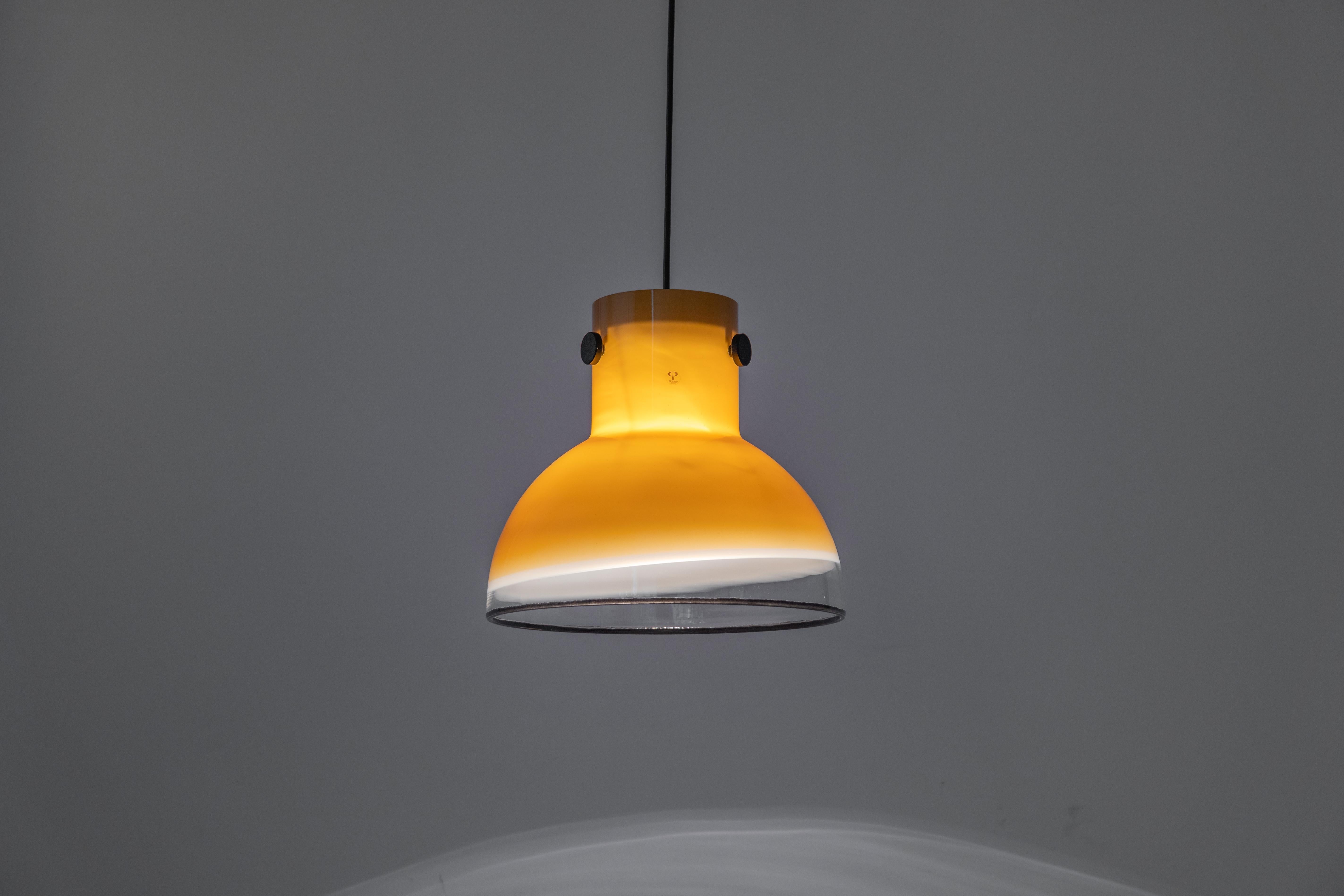 Brown Glass Pendant Light by Peill Putzler, Germany, 1970 For Sale 4