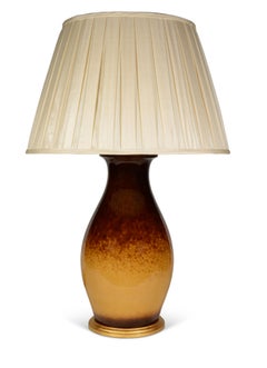 Brown Glaze Continental 20th Century Ceramic Table Lamp