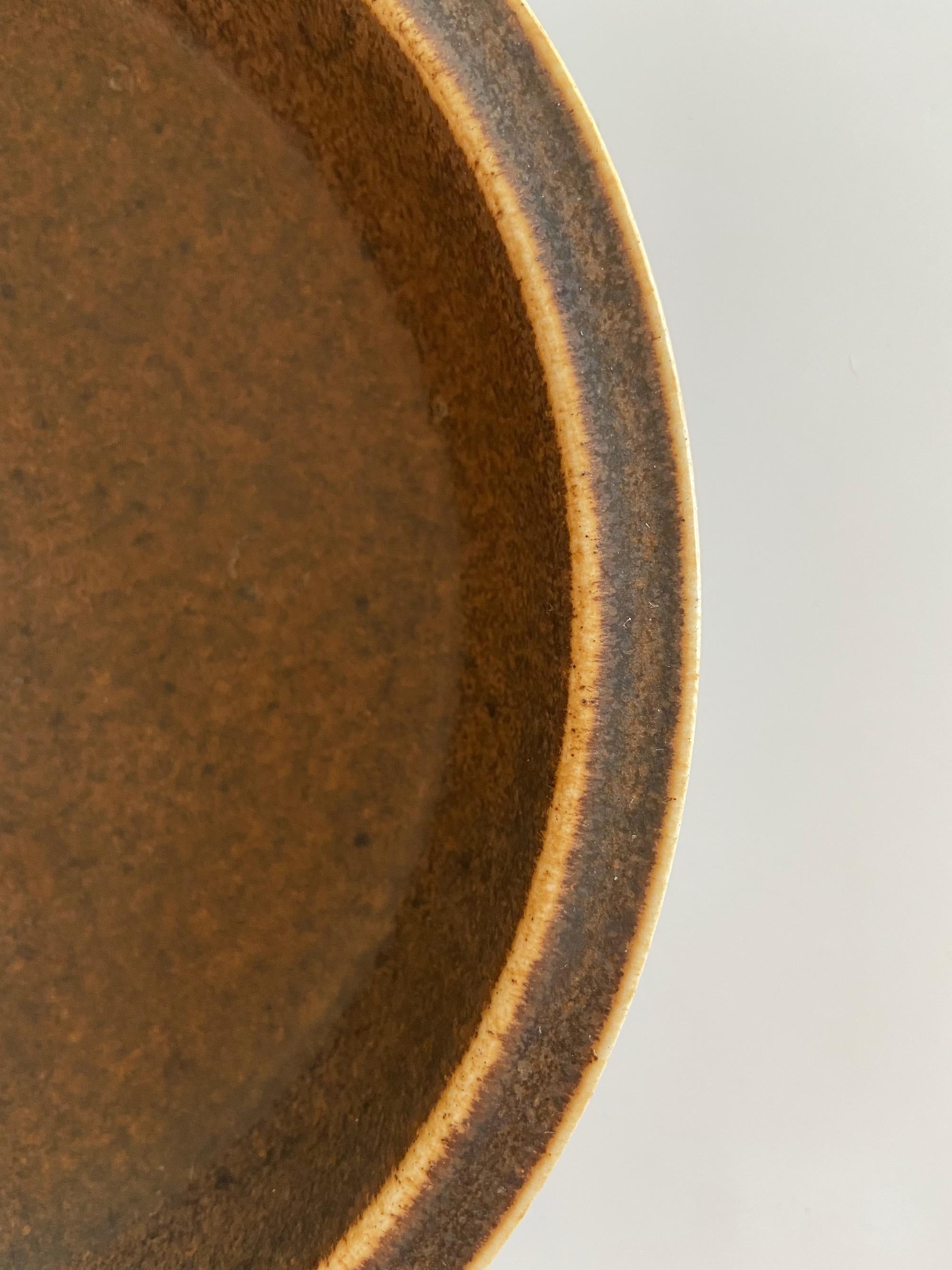 Danish Brown Glaze Model No. 66 Saxbo Ceramic Bowl