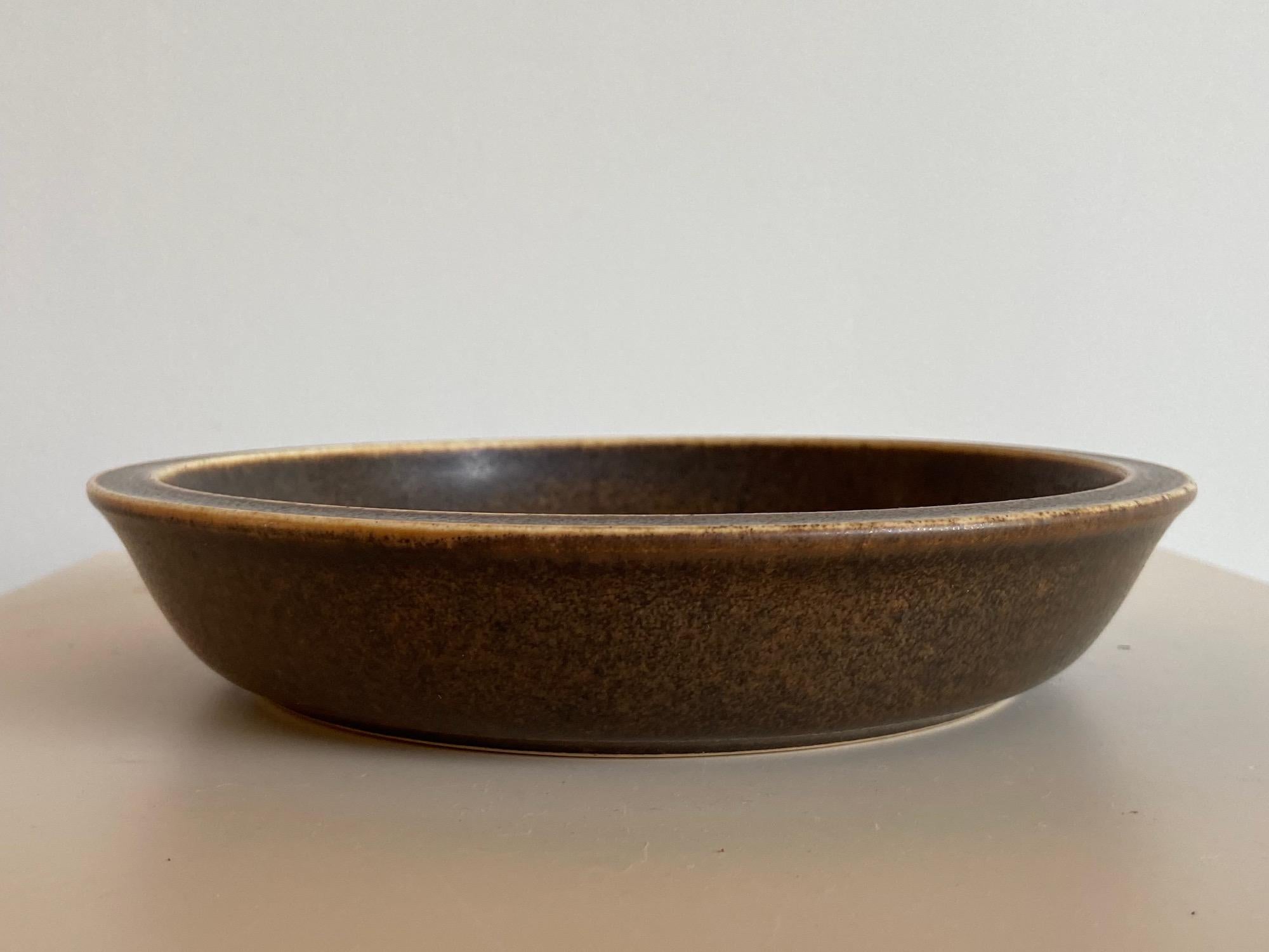 Mid-20th Century Brown Glaze Model No. 66 Saxbo Ceramic Bowl