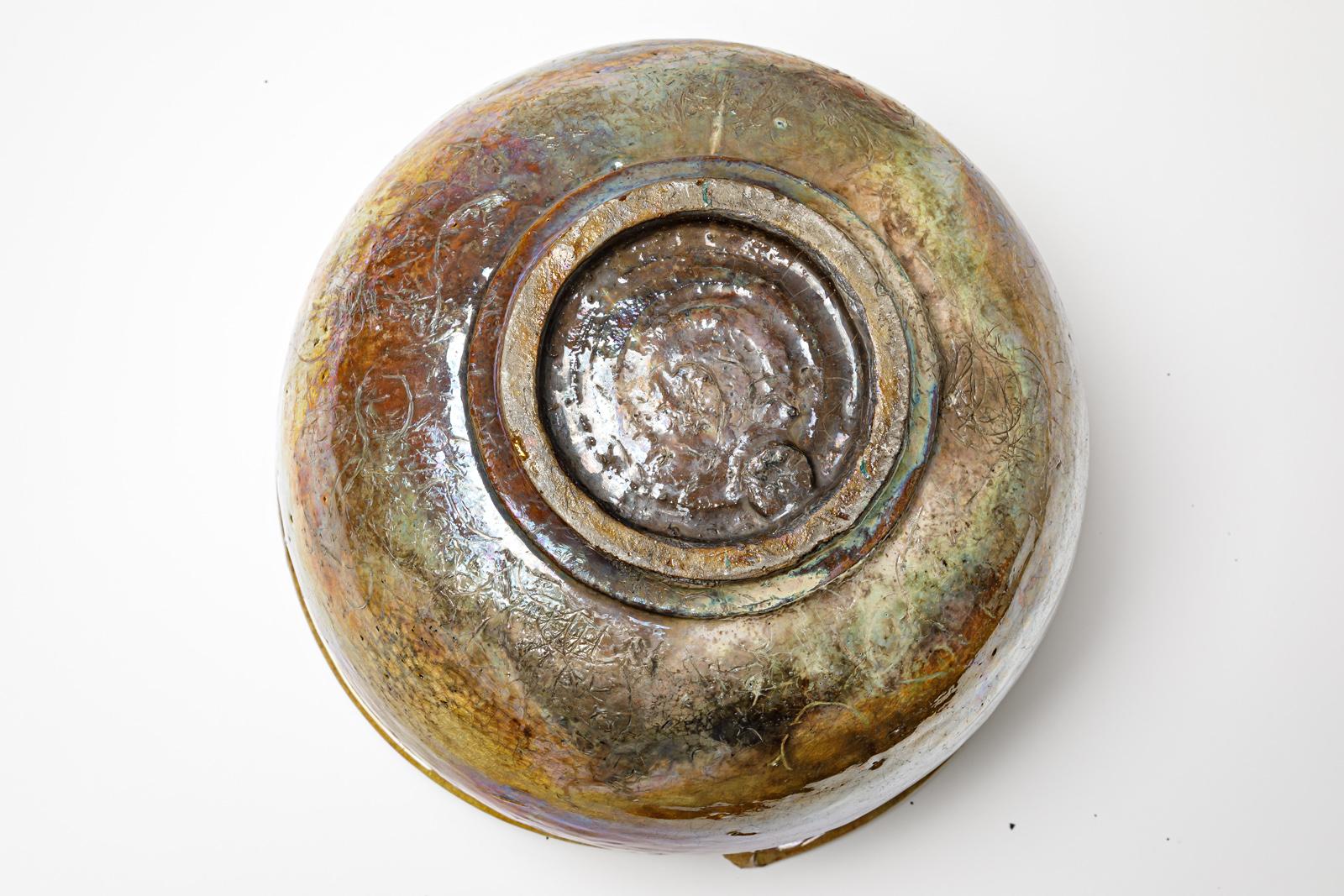 Tazza in ceramica smaltata marrone con riflessi metallici di Gisèle Buthod-Garçon, 1990 in vendita 1