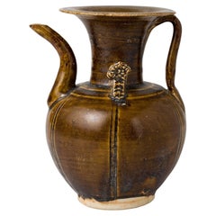 Brown Glazed Ceramic Ewer, Five Dynasties-Song Dynasty