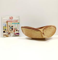 Brown Glazed Ceramic Trinket Bowl - Centerpiece by Bertoncello, Italy