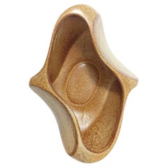 Cuenco baratija de cerámica esmaltada marrón - Centro de mesa de Bertoncello, Italia