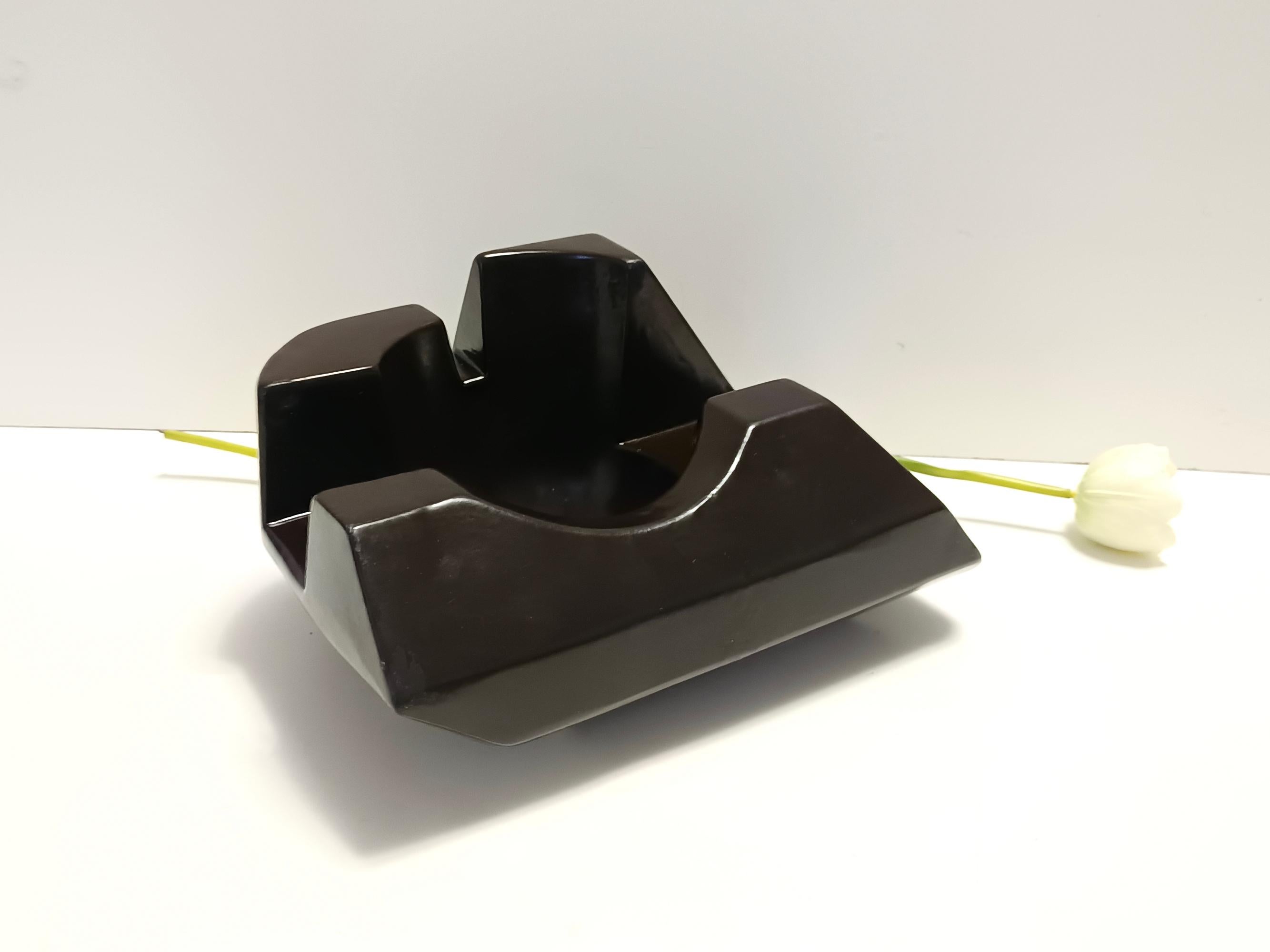 Ciotola o scultura in ceramica smaltata marrone, Italia in vendita 3