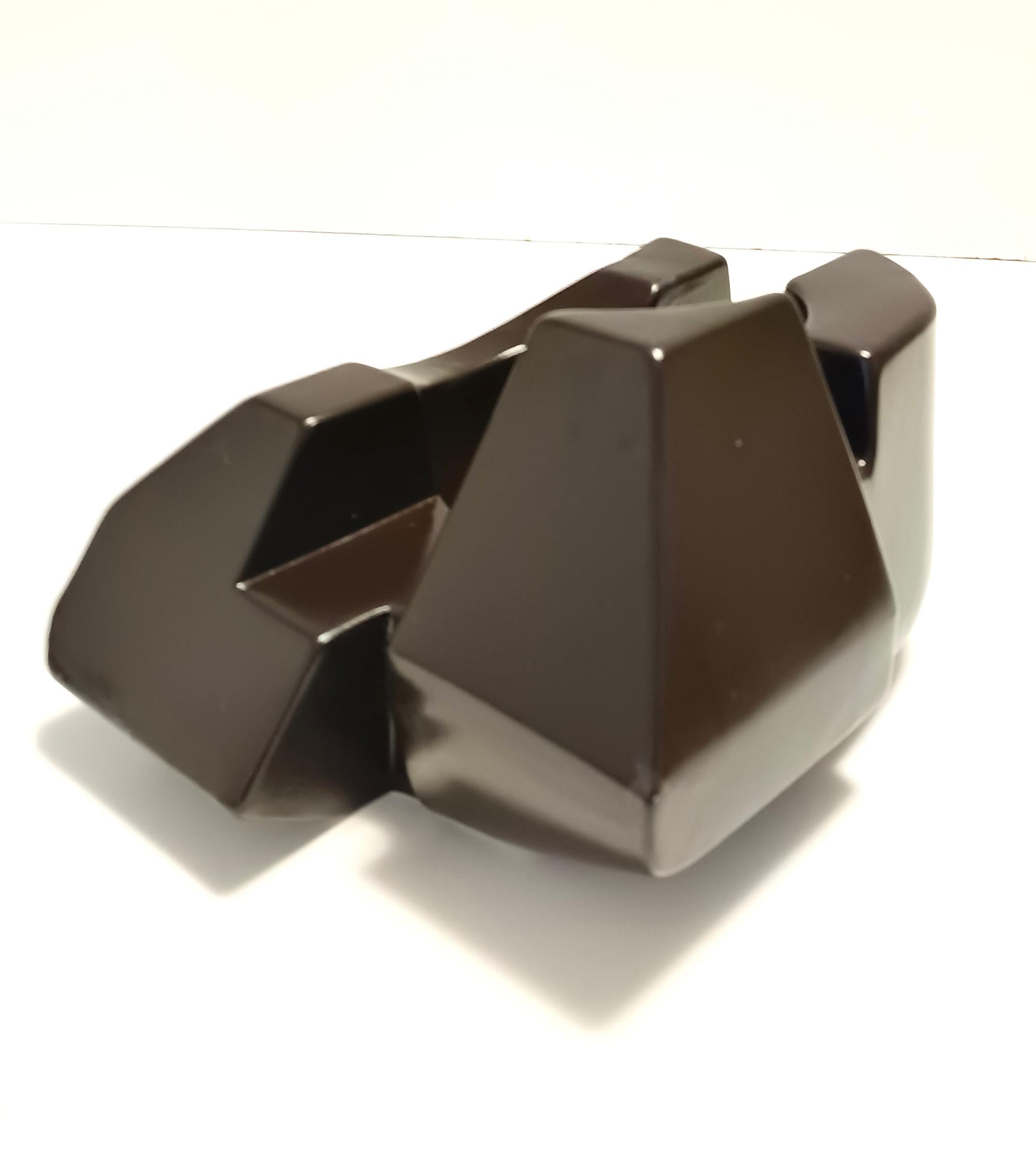 Ciotola o scultura in ceramica smaltata marrone, Italia in vendita 5