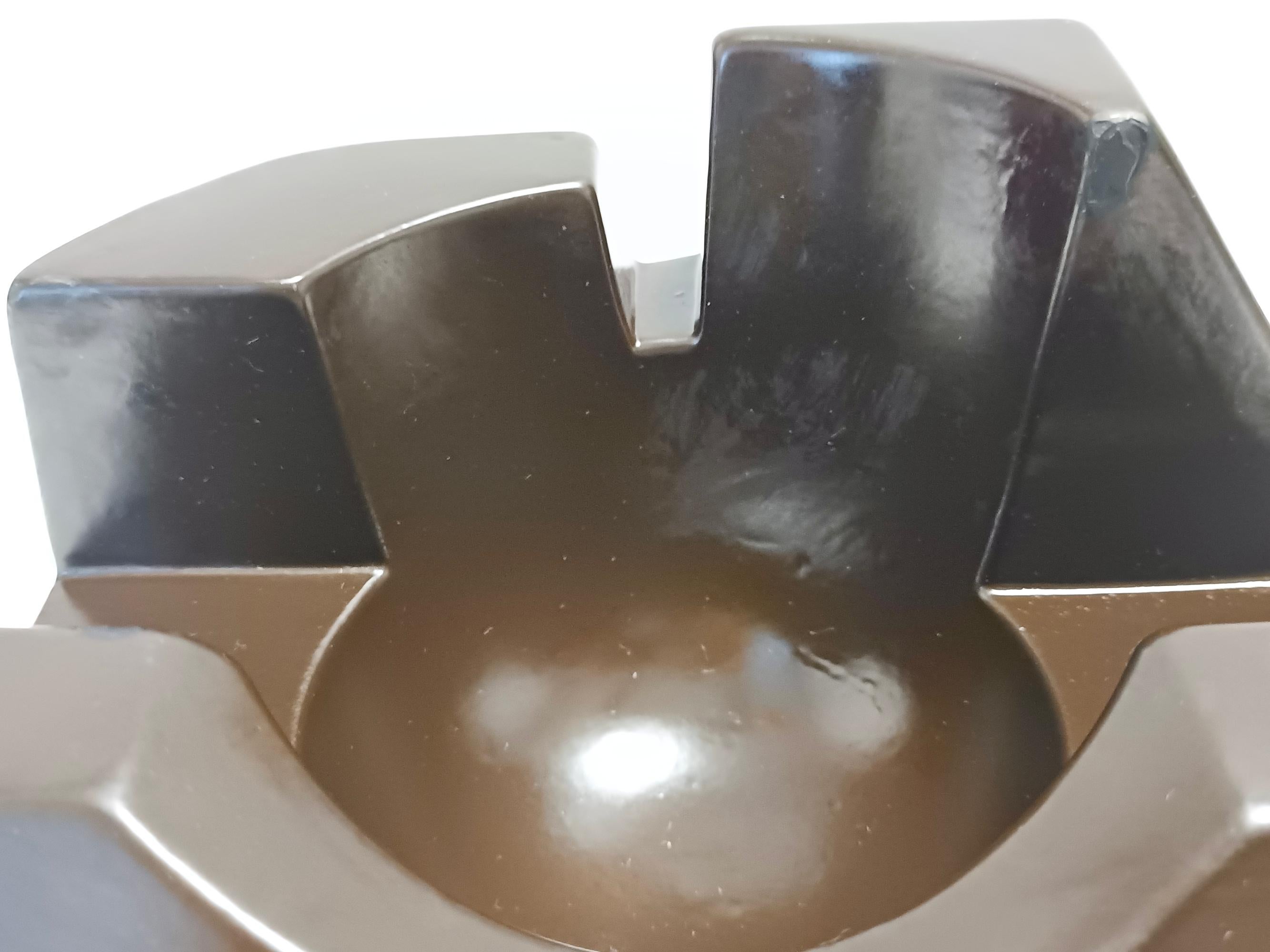 Ciotola o scultura in ceramica smaltata marrone, Italia in vendita 9