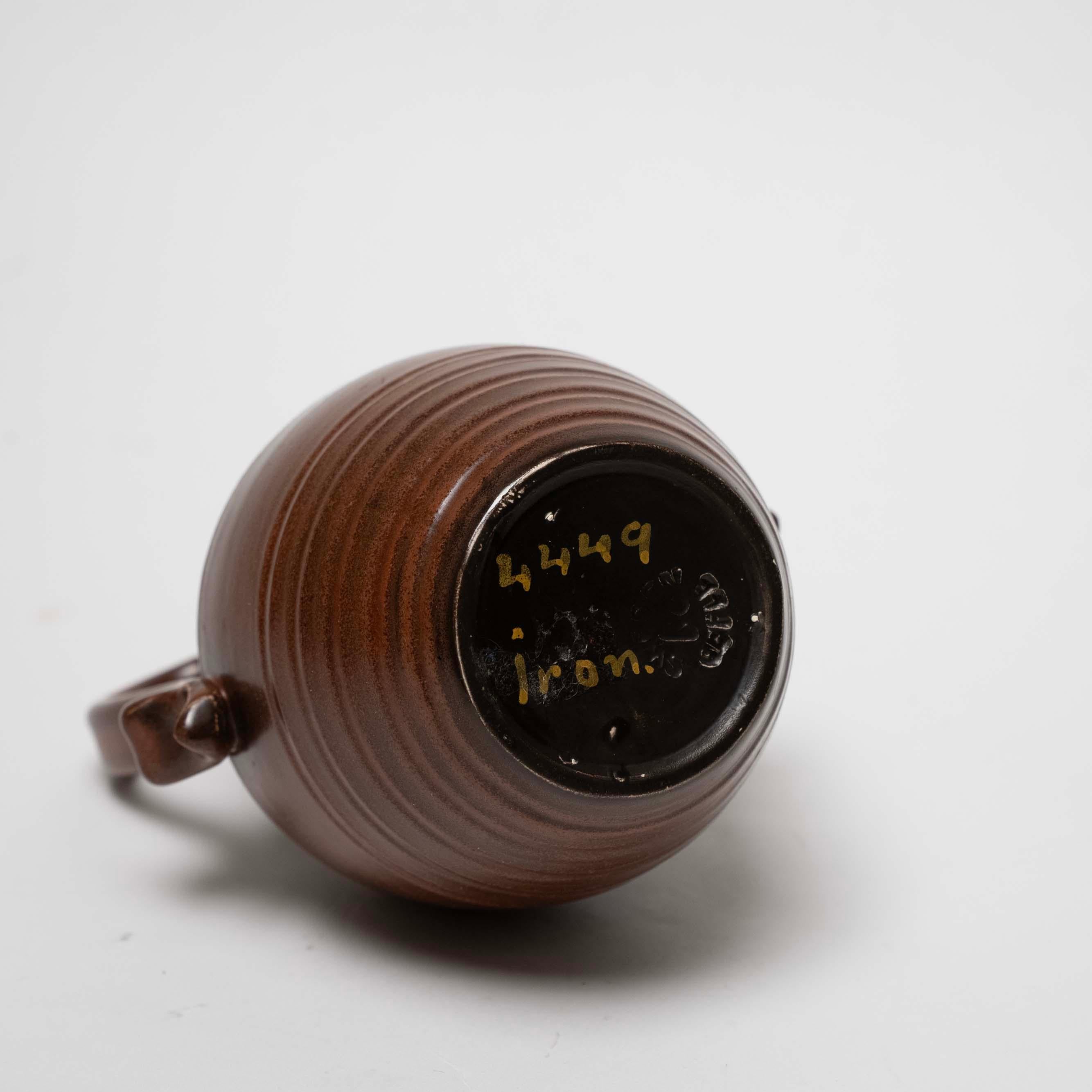 Brown Glazed Ceramic Vase by Eva Jancke Björk for Upsala Ekeby, Sweden, c. 1940 For Sale 5