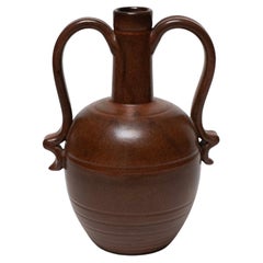 Brown Glazed Ceramic Vase by Eva Jancke Björk for Upsala Ekeby, Sweden, c. 1940
