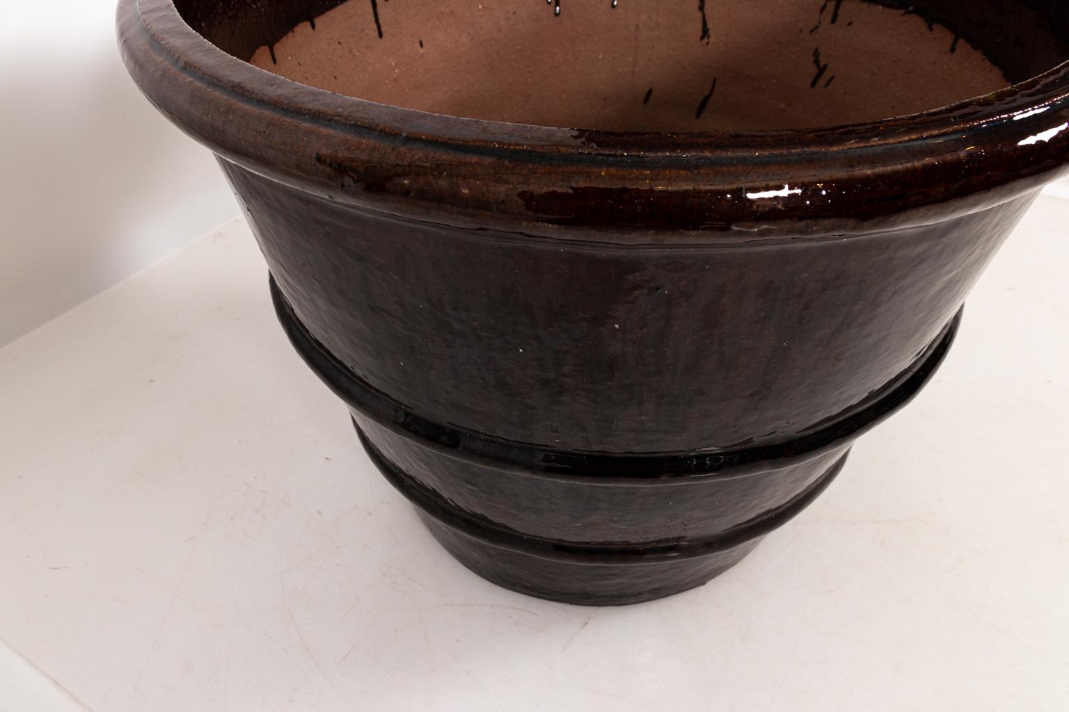 Terracotta Brown Glazed Garden Containers For Sale