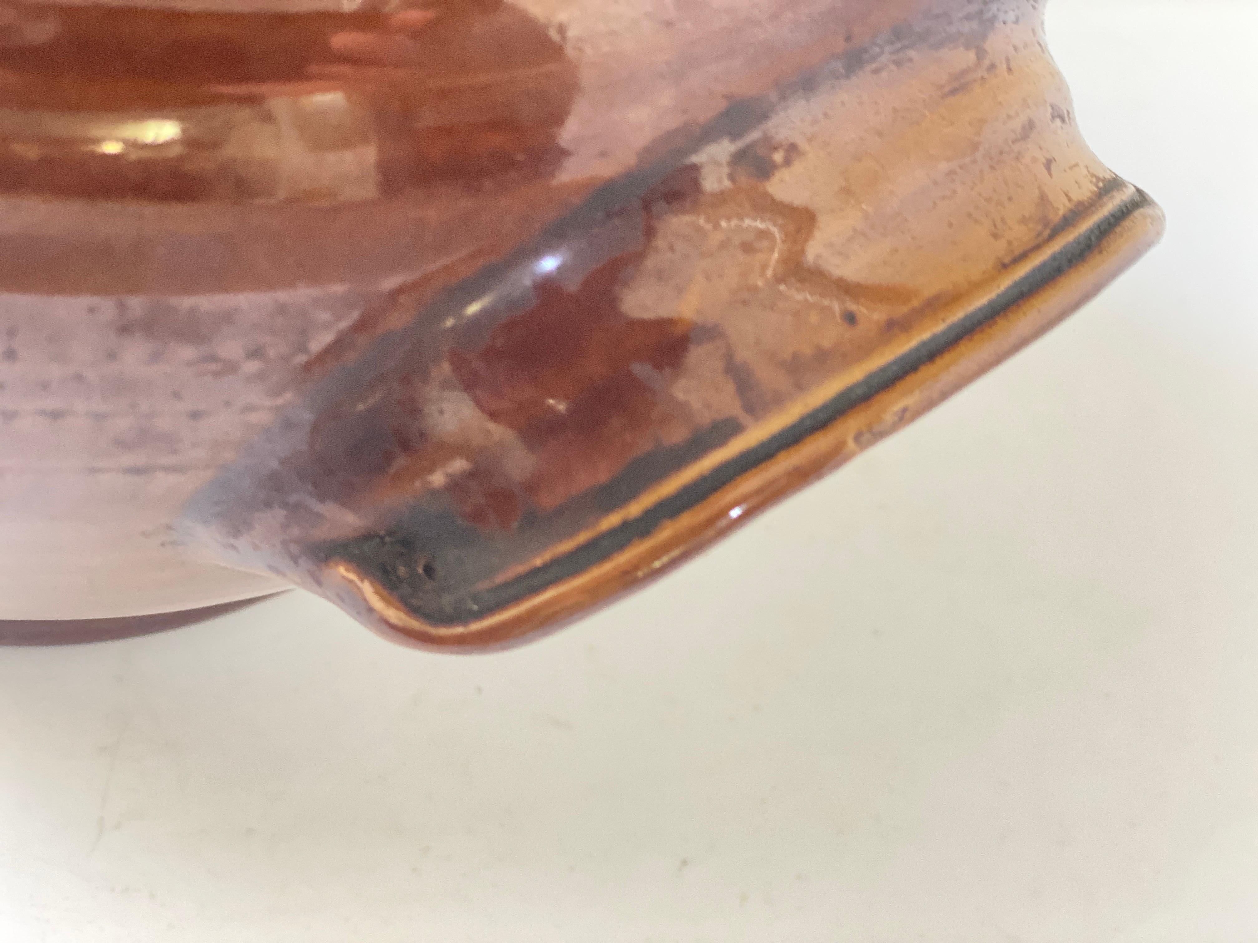 Suppenterrine aus braun glasiertem Steingut mit Deckel, England, Großformat, um 1950 im Zustand „Gut“ im Angebot in Auribeau sur Siagne, FR