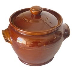 Brown Glazed Lidded Stoneware Soupe Tureen England Large Size, circa 1950