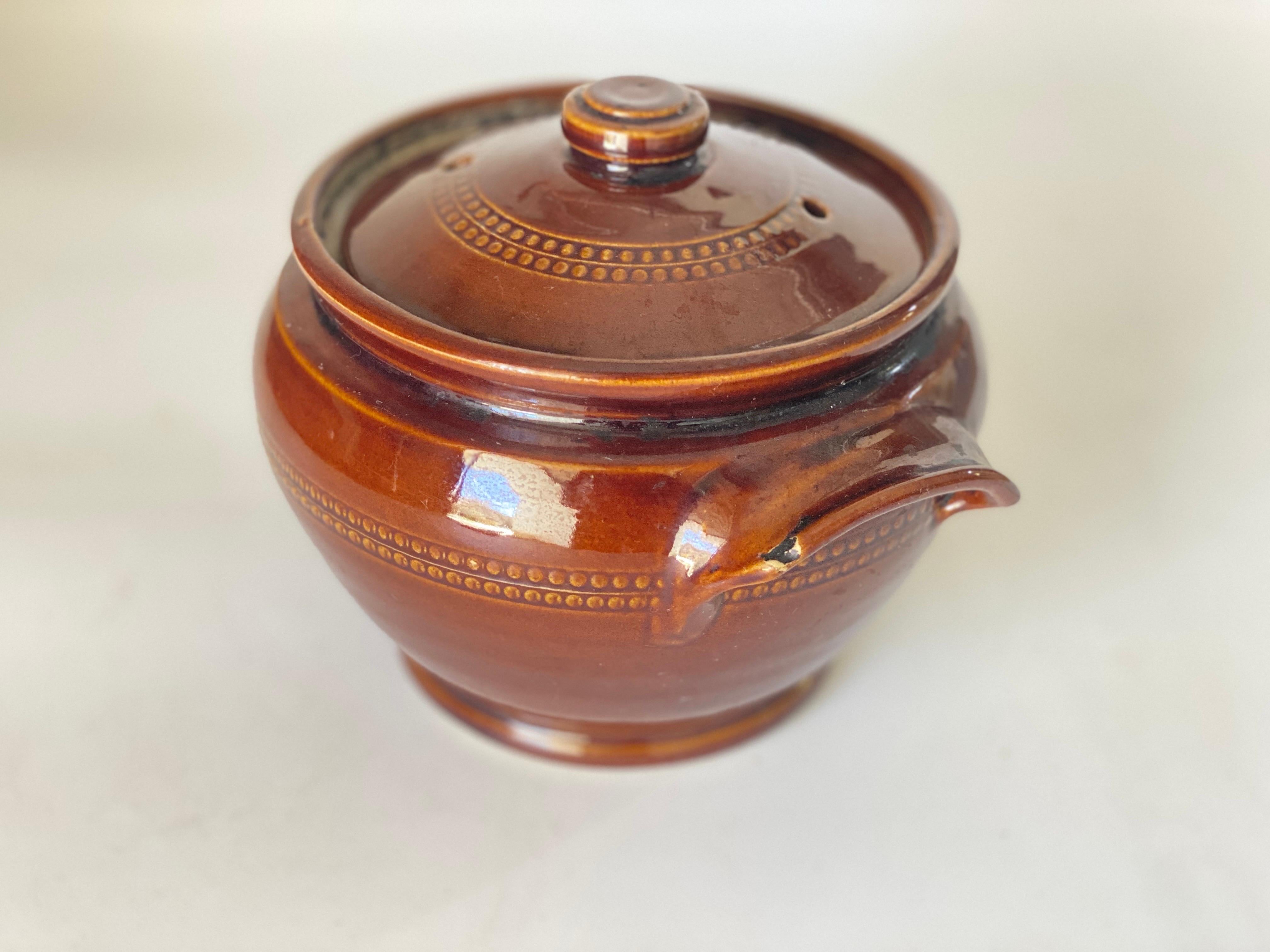Brown Glazed Lidded Stoneware Soupe Tureens England Set of 3 circa 1950 In Good Condition For Sale In Auribeau sur Siagne, FR