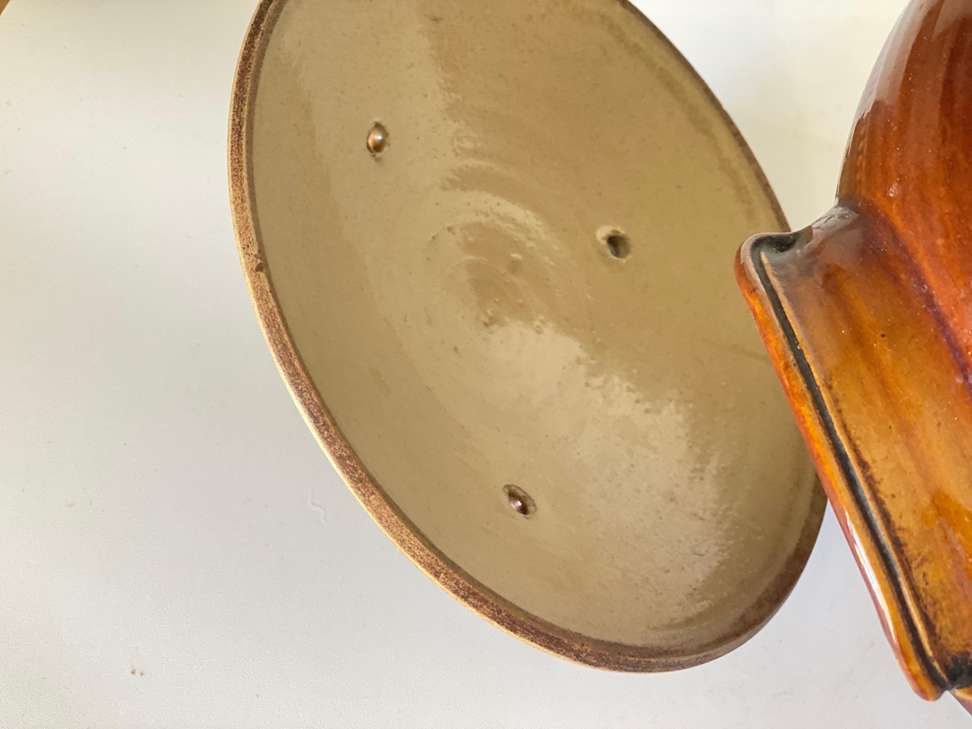 Zuppiera in gres con coperchio marrone Inghilterra Set di 3 circa 1950 in vendita 2