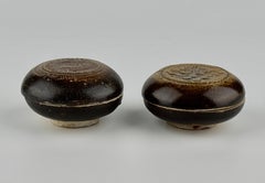 Brown-Glazed Moulded Box And Cover, Fujian Kiln, Yuan-Ming Dynasty