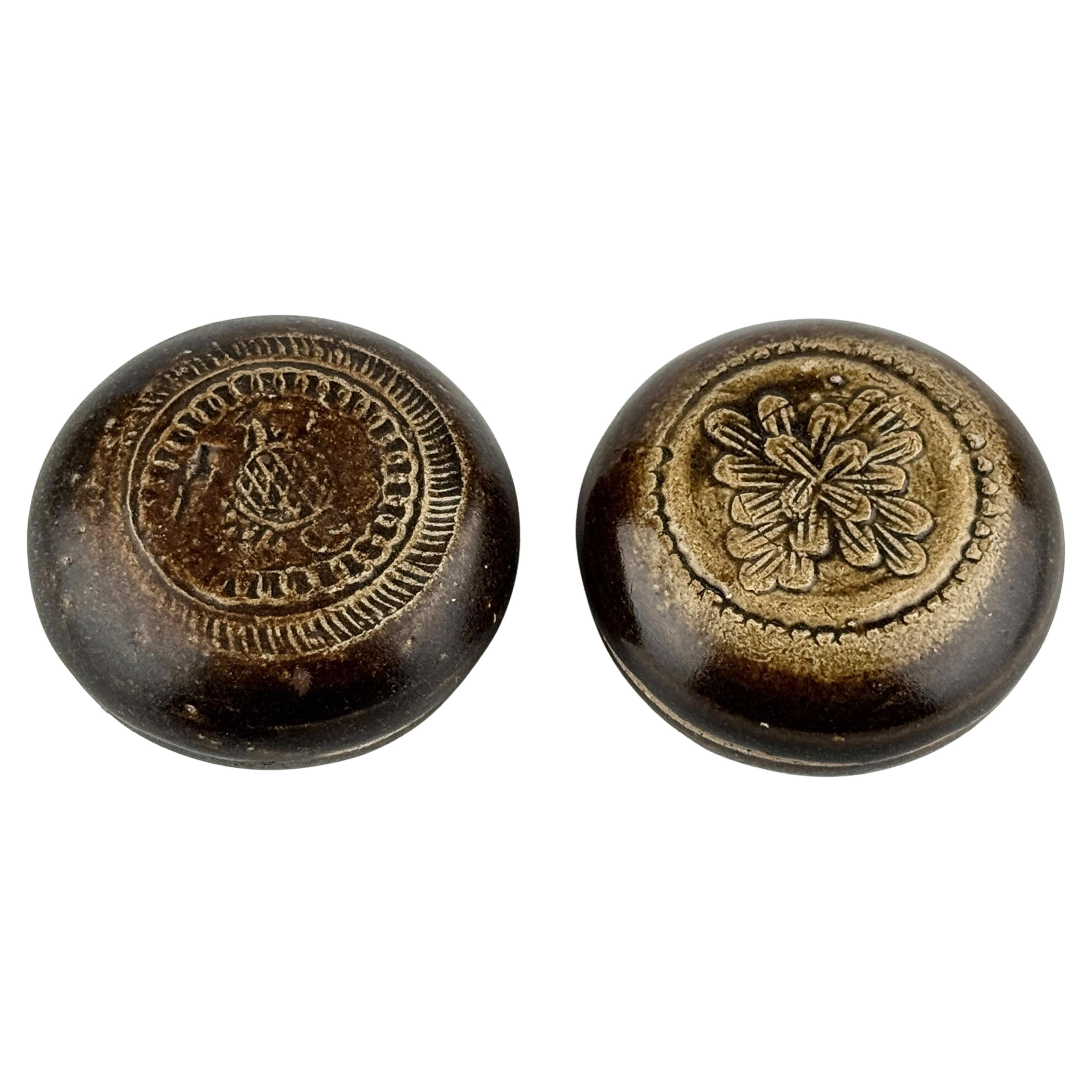 Brown-Glazed Moulded Box And Cover, Fujian Kiln, Yuan-Ming Dynasty