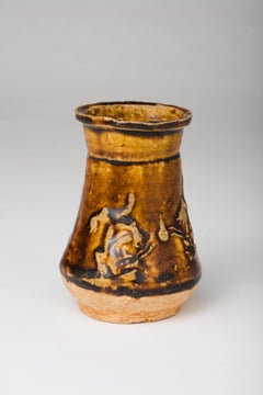 Brown Glazed Small Jar with Two Dragons and a Fish, Song-Yuan Dynasty
