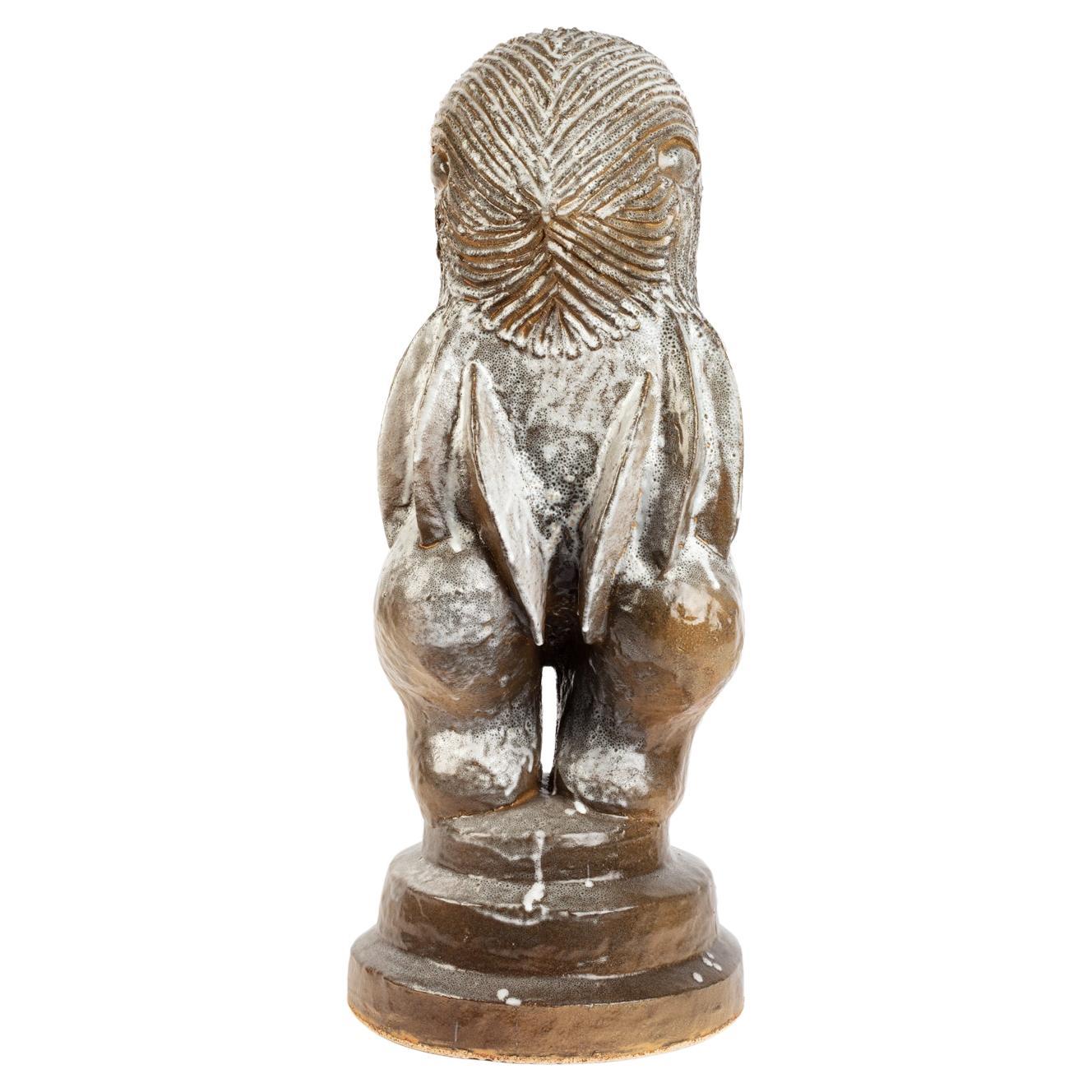 Scultura in gres smaltato marrone di Laurent Dufour, 2023