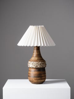 Brown-Glazed Stoneware Table Lamp by Bruno Karlsson for Ego Stengods, 1960s